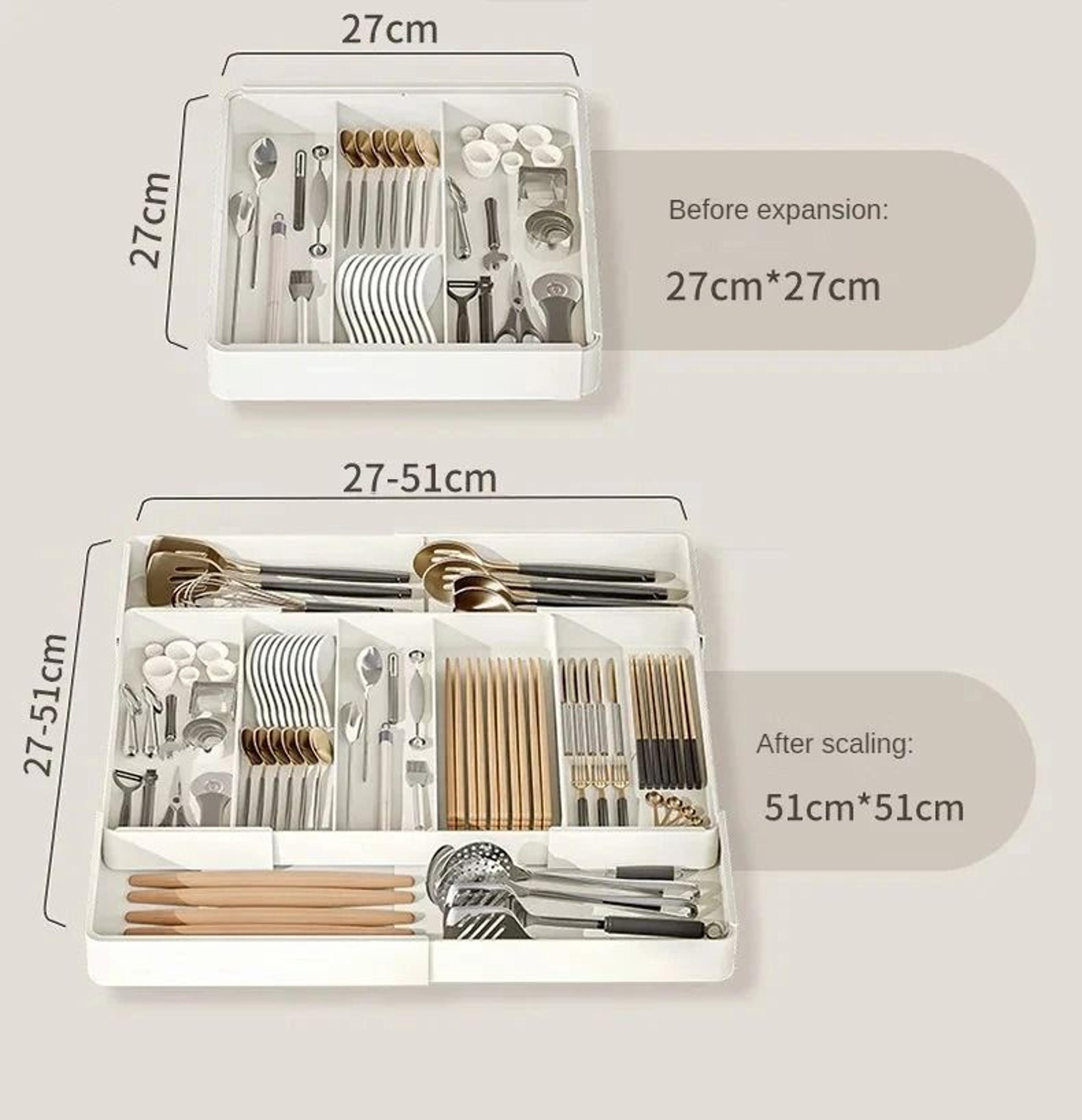 Expandable Kitchen Drawer Tableware Organizing Box 2