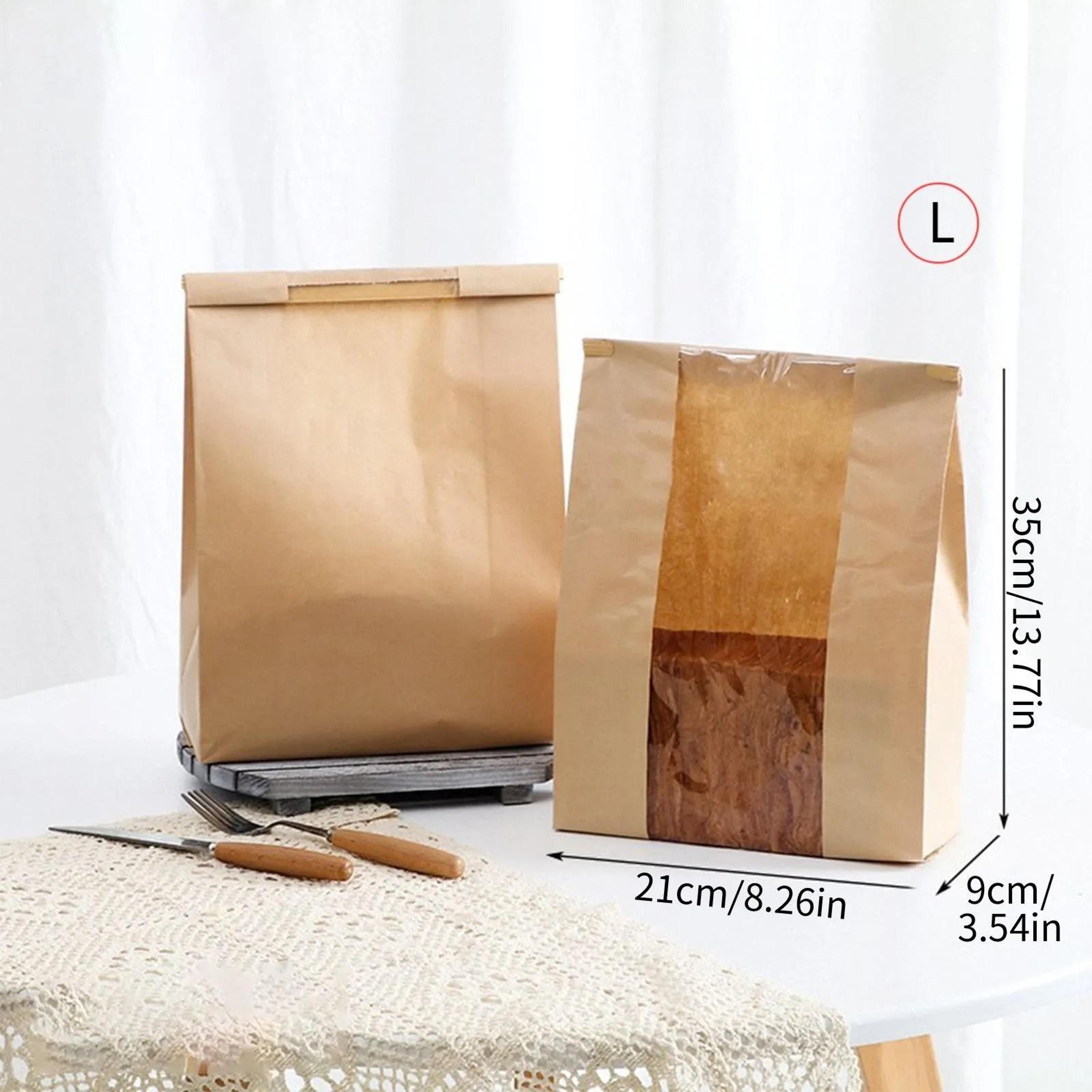 Kraft Paper Bread Packaging Bags With Transparent Window 50Pack 5