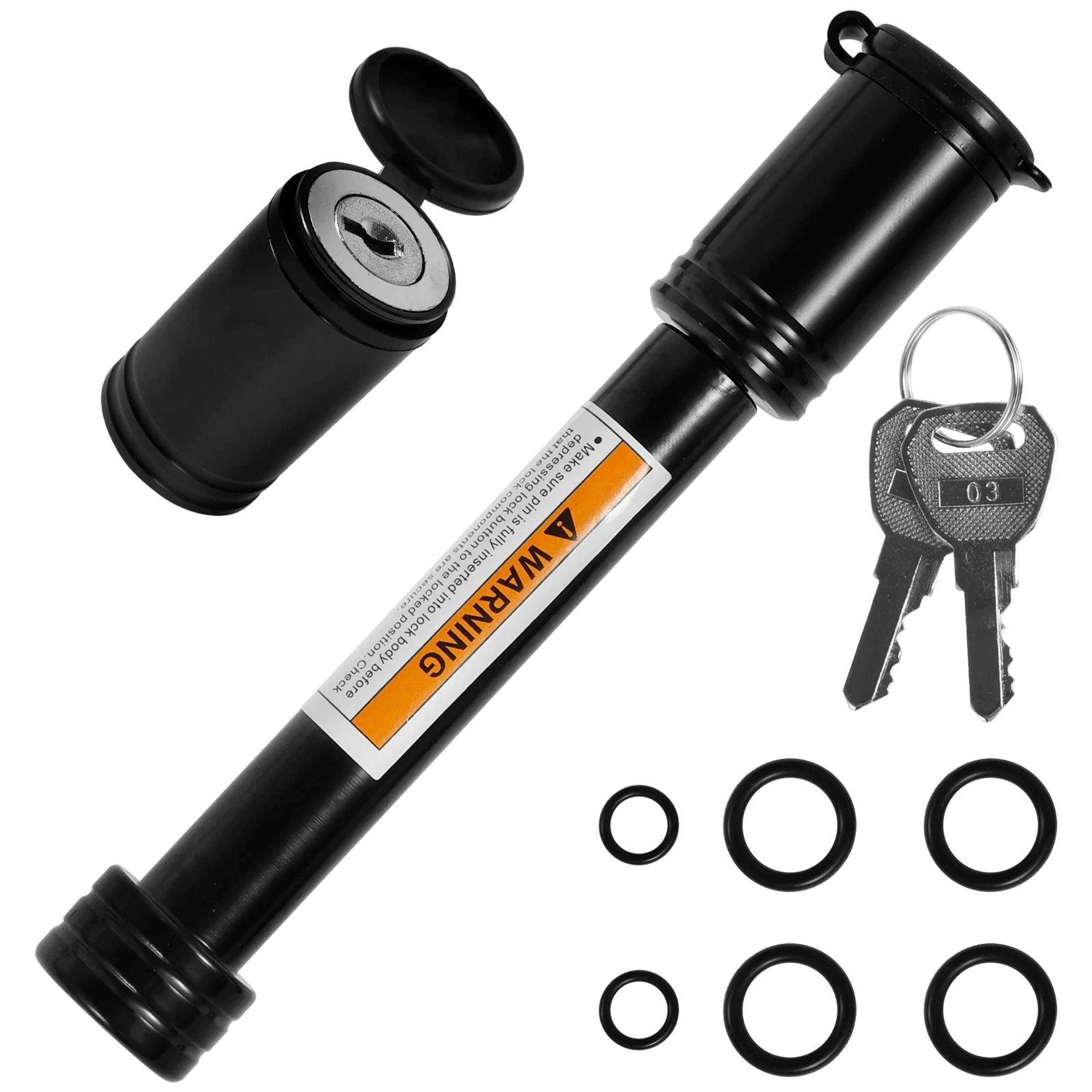 heavy-duty 5/8-inch carbon steel trailer hitch receiver lock