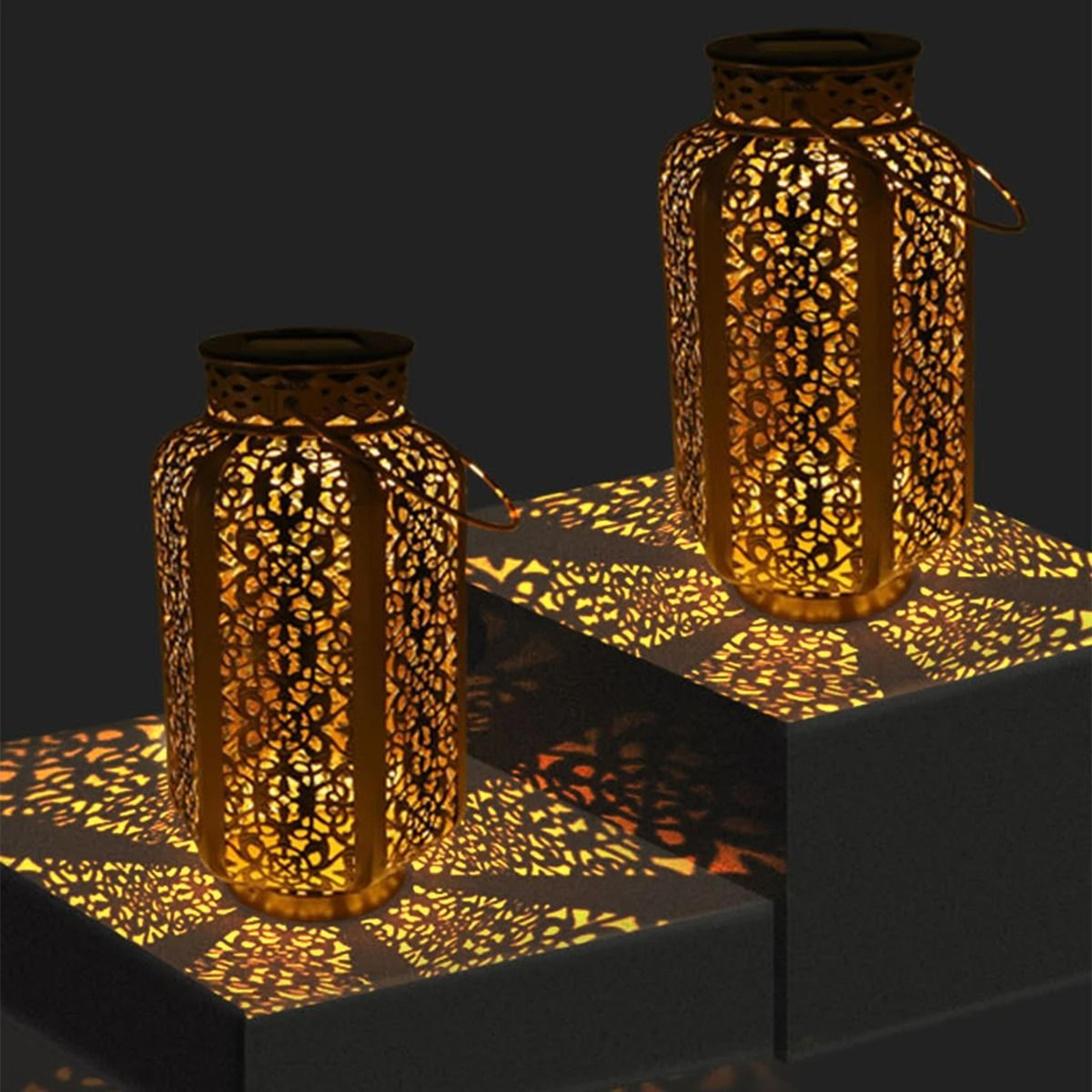 Decorative Retro Solar Hanging Iron Art Lantern 4