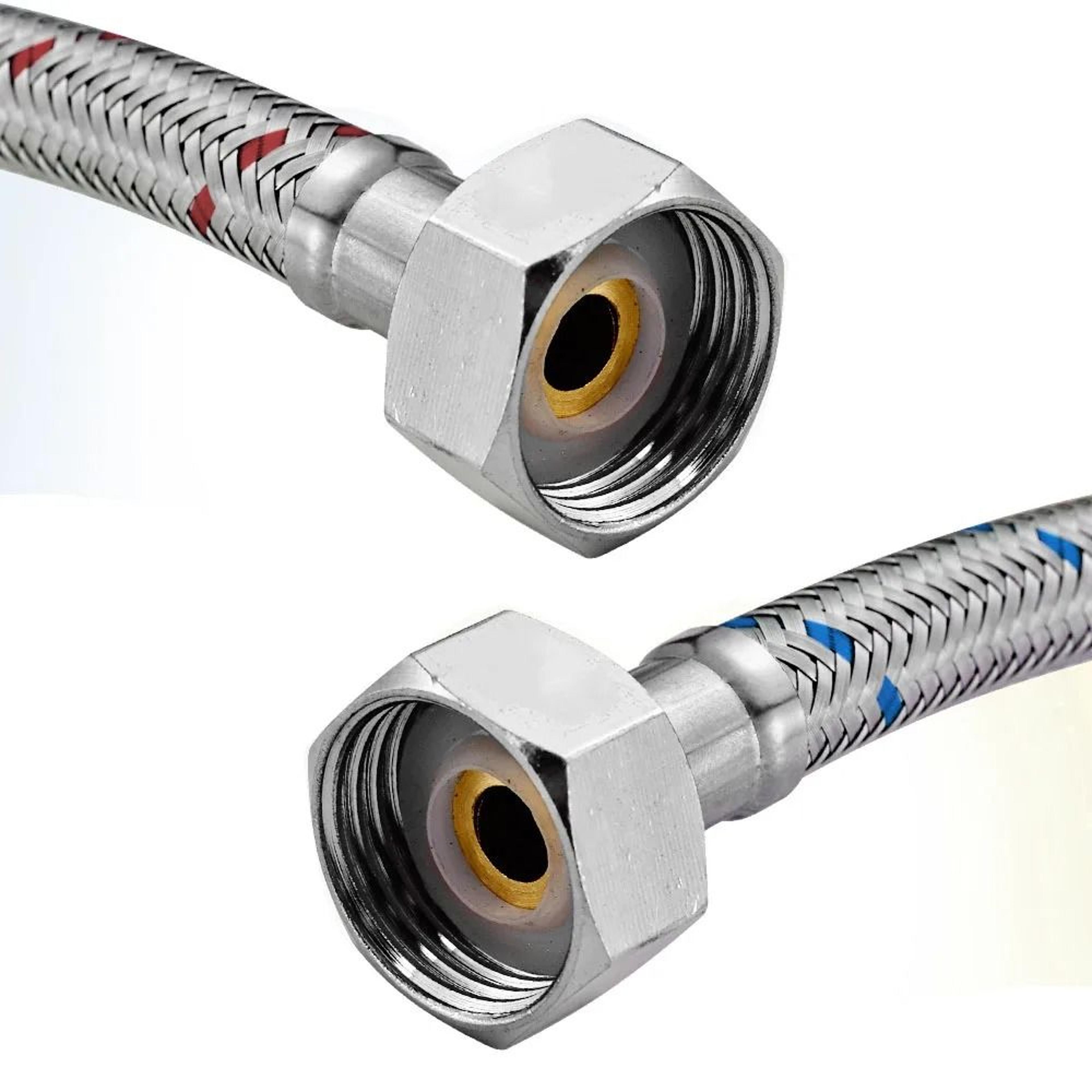 Premium Braided Stainless Steel Flexible Plumbing Supply Hoses 1 Pair 3