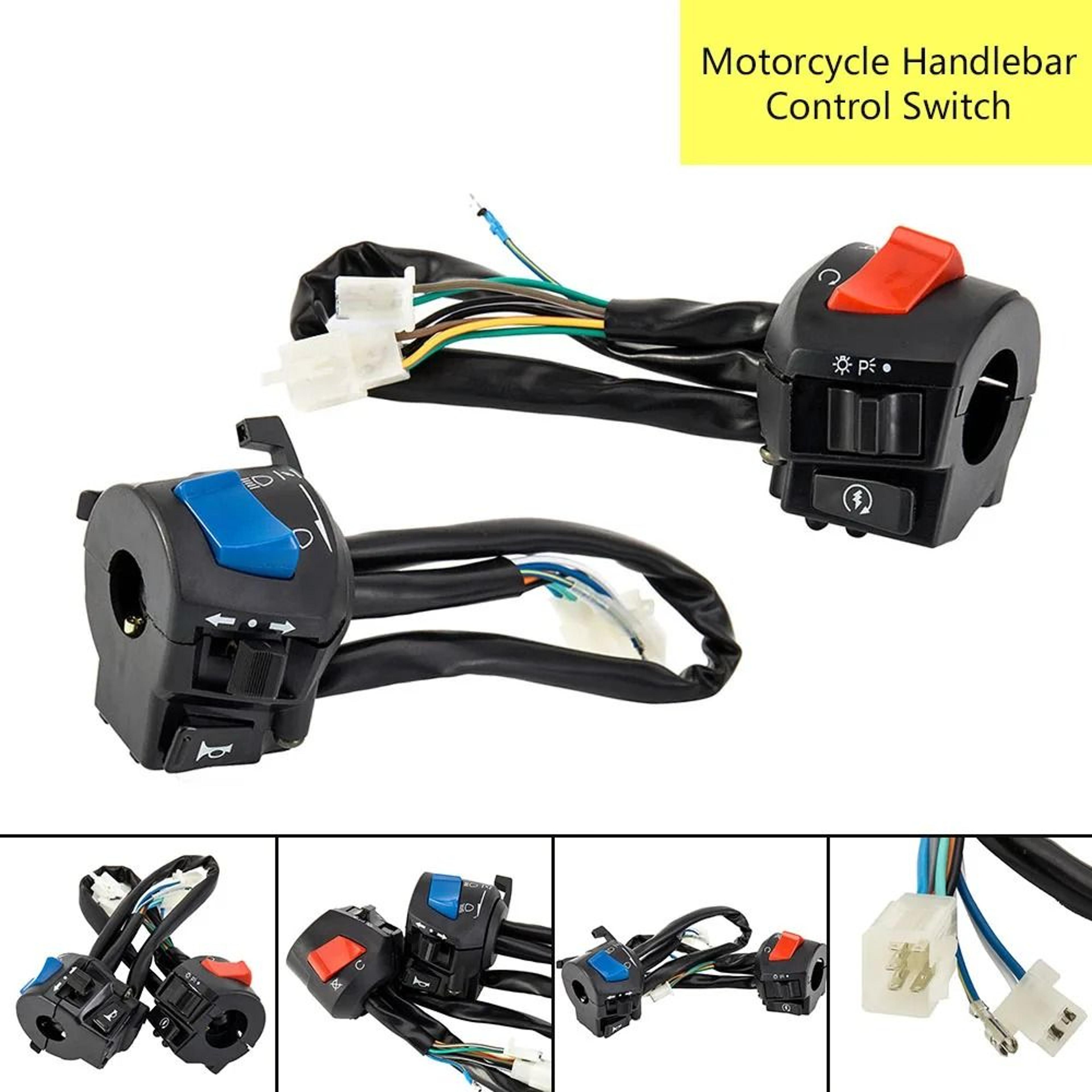 Universal 78Inch Waterproof Motorcycle Handlebar Switch Controls 1 Pair 2