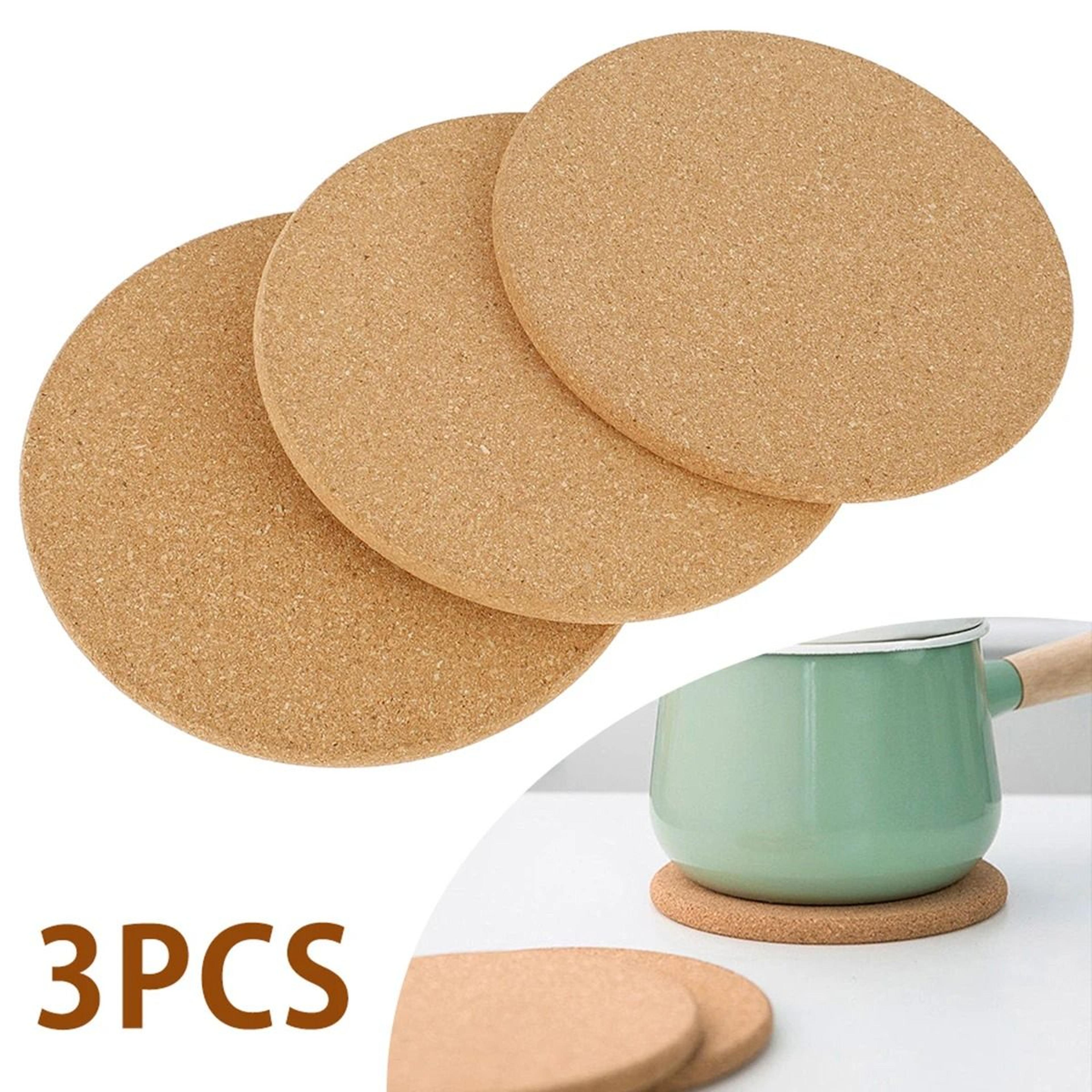 premium round cork heat-resistant pot mat & worktop saver