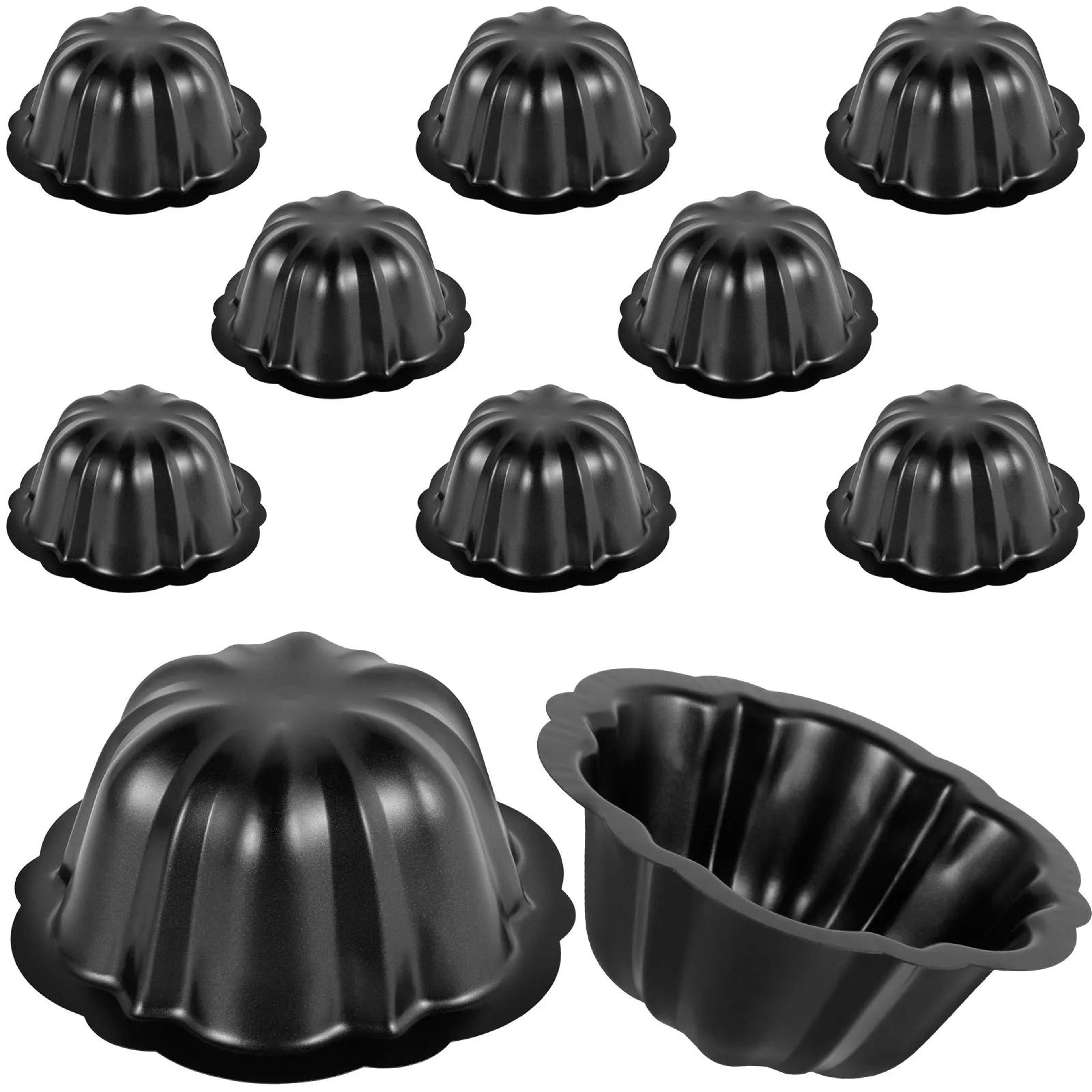10-piece flower-shape non-stick carbon steel cake baking pan set