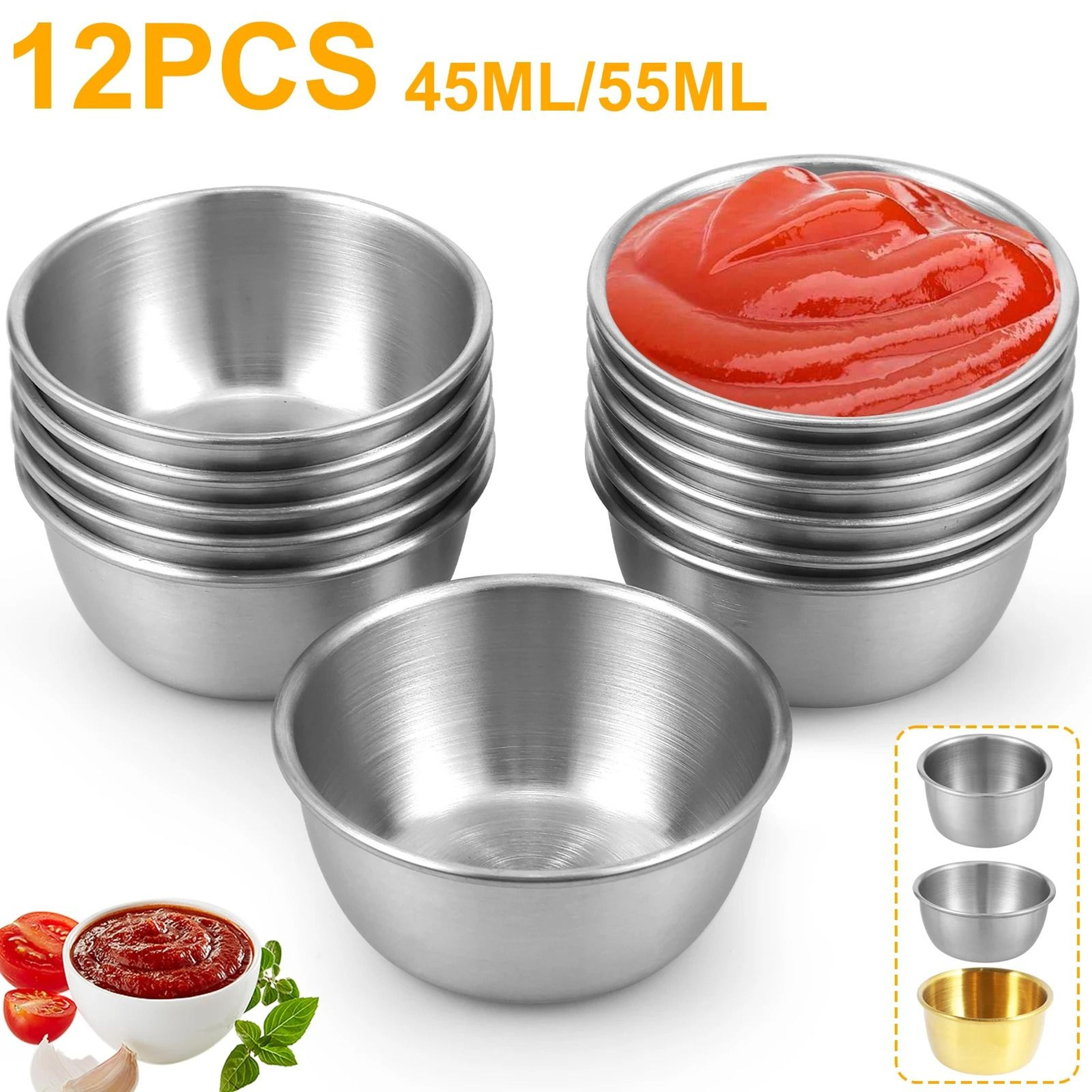 12-piece premium 304 stainless steel individual sauce dipping cups set