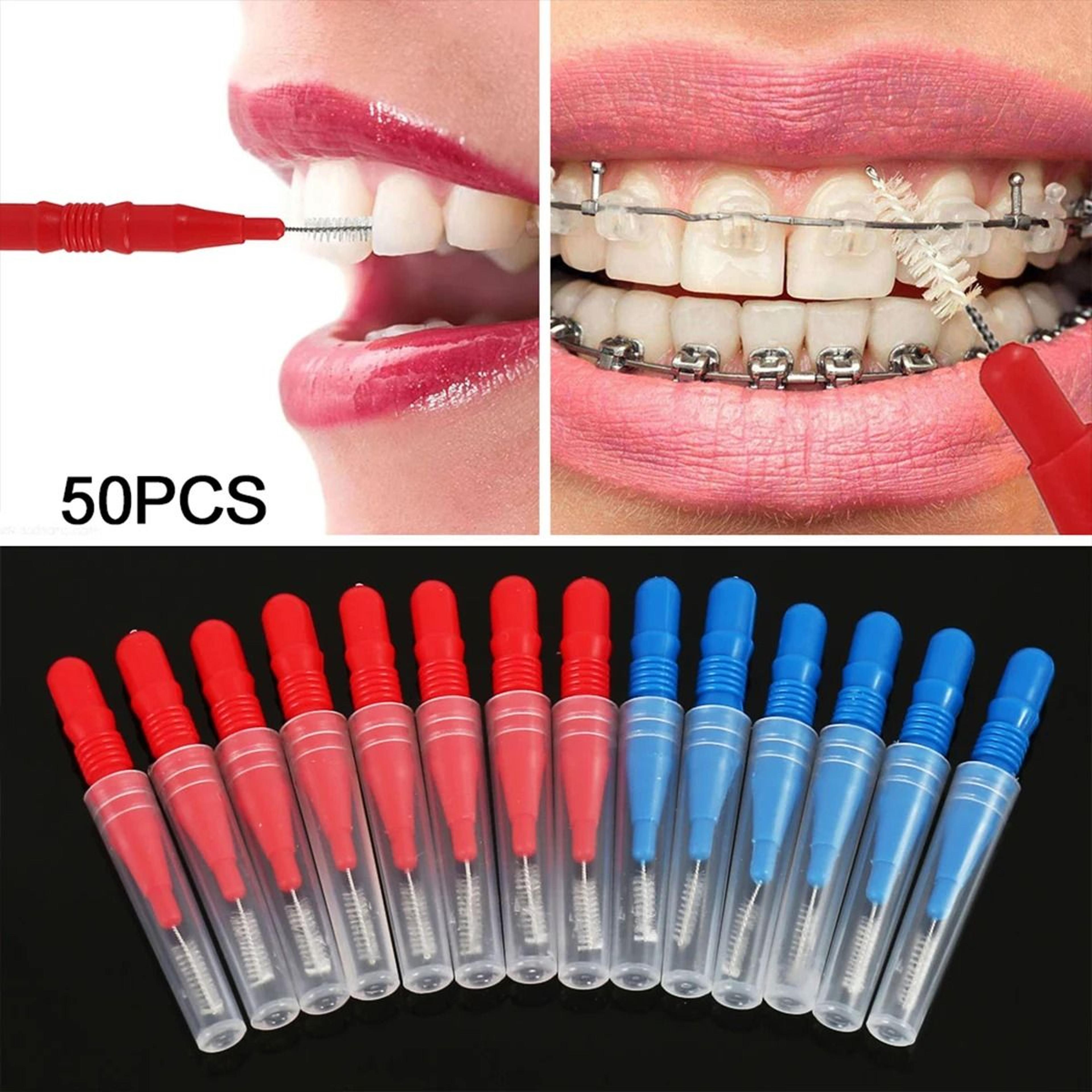 50-piece premium orthodontic interdental micro-brush & toothpick set