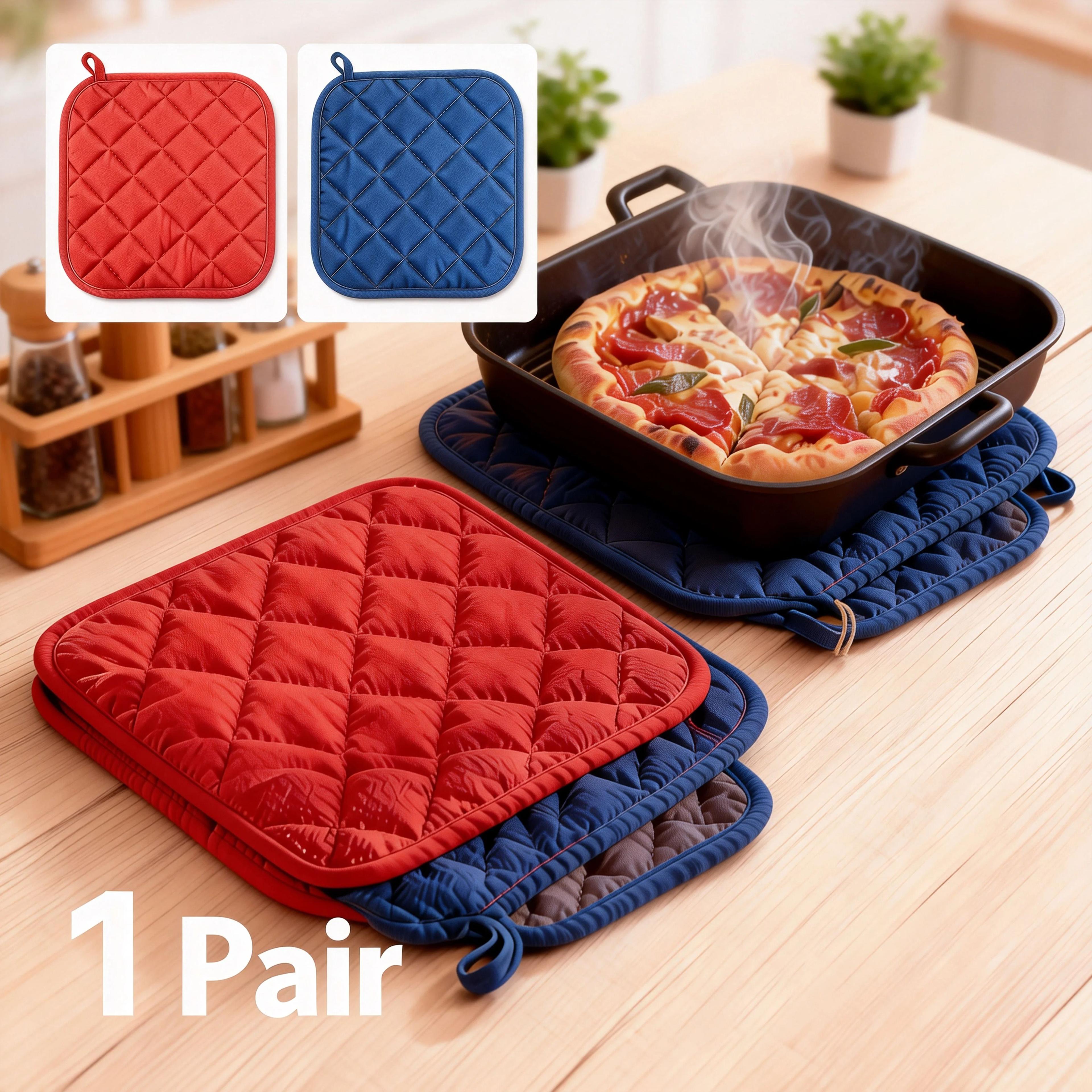 3-piece cotton heat-resistant pot holders & dining table mats (18x18cm)