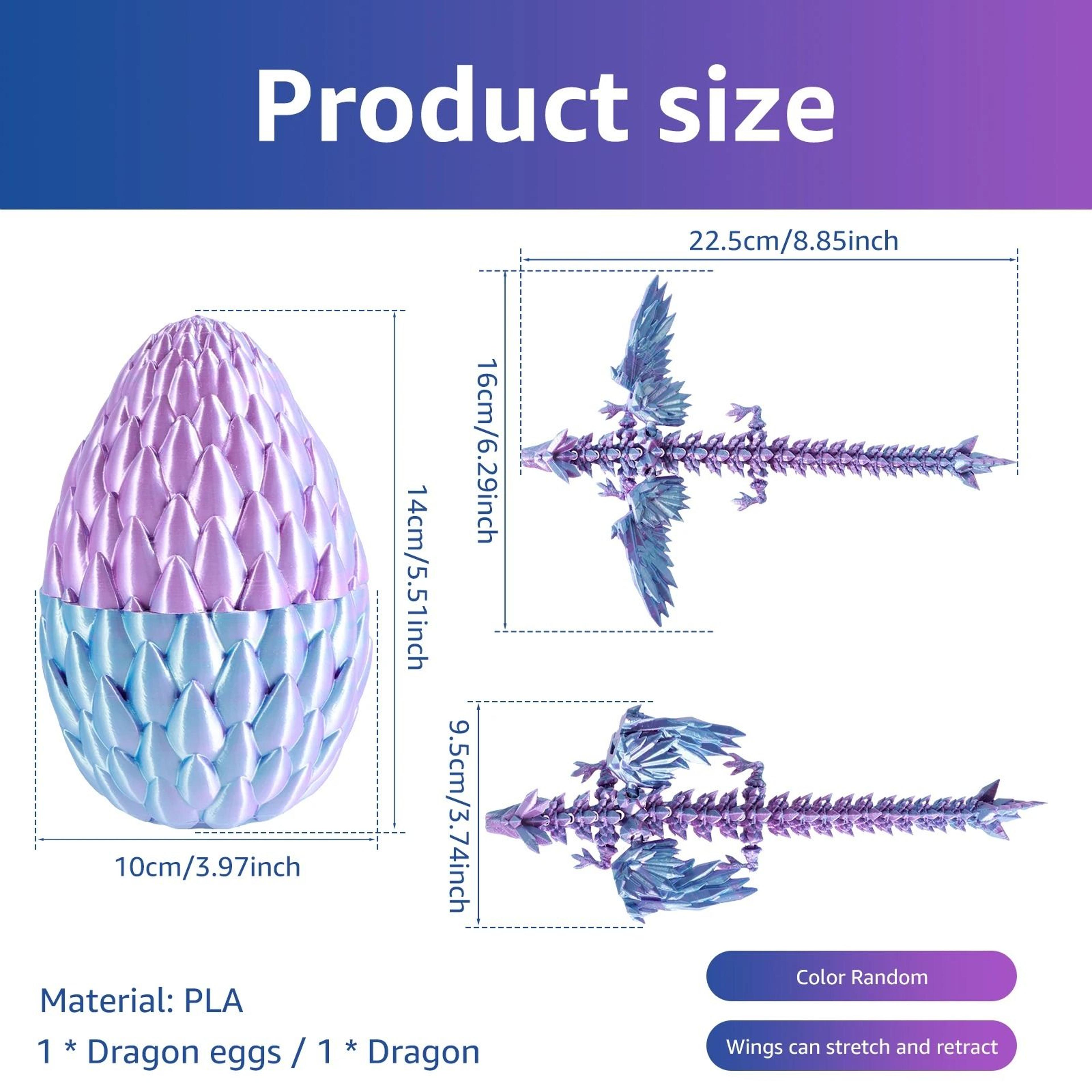 3DPrinted Articulated Mythical Dragon With Matching Dragon Egg Set 2