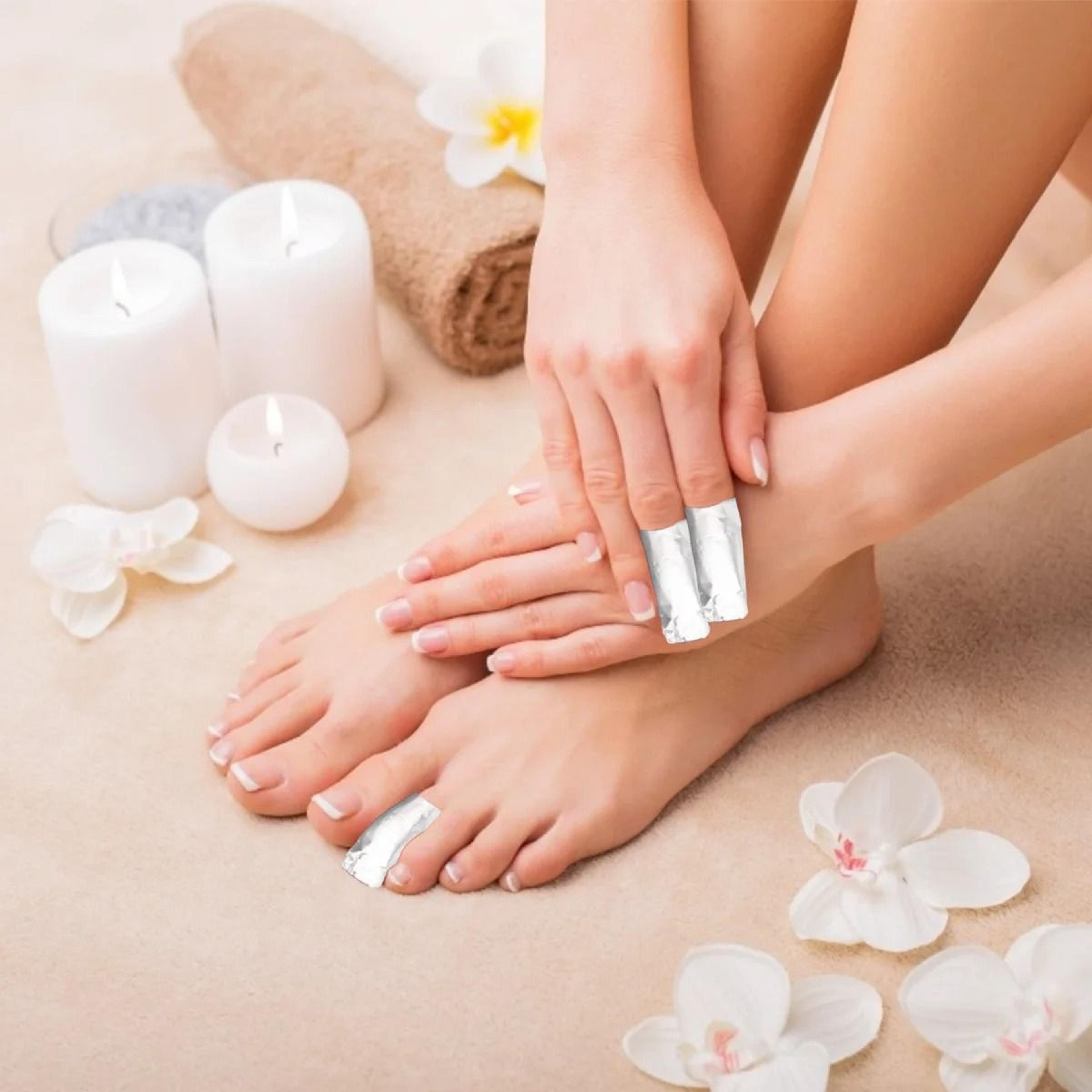 5001000Piece Nail Polish Remover Tin Foil Wraps With Integrated Sponge Pads 3