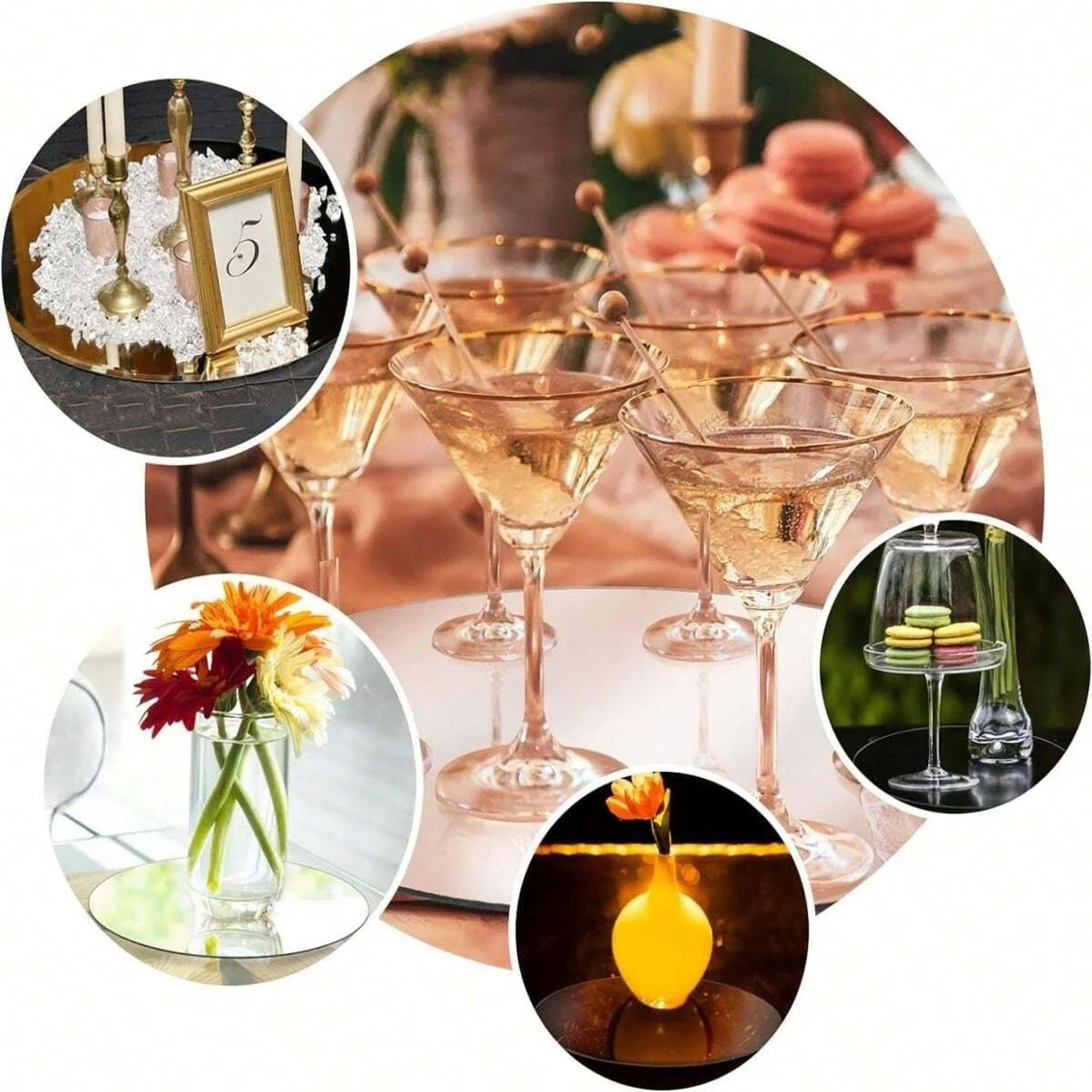Acrylic Round Mirrors For Centerpieces Set 5