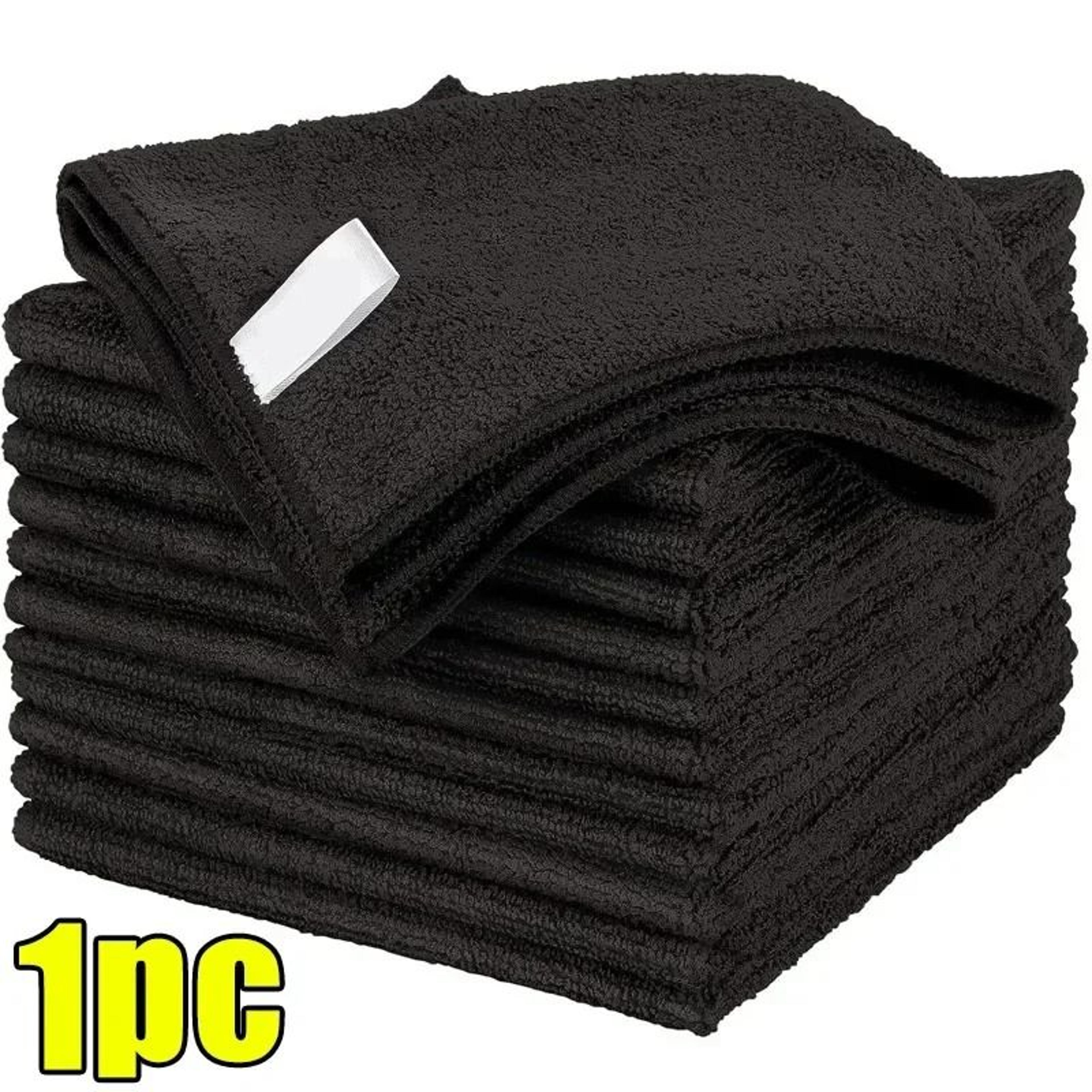 Black Microfiber Deep Detailing Cleaning Cloth Set 6