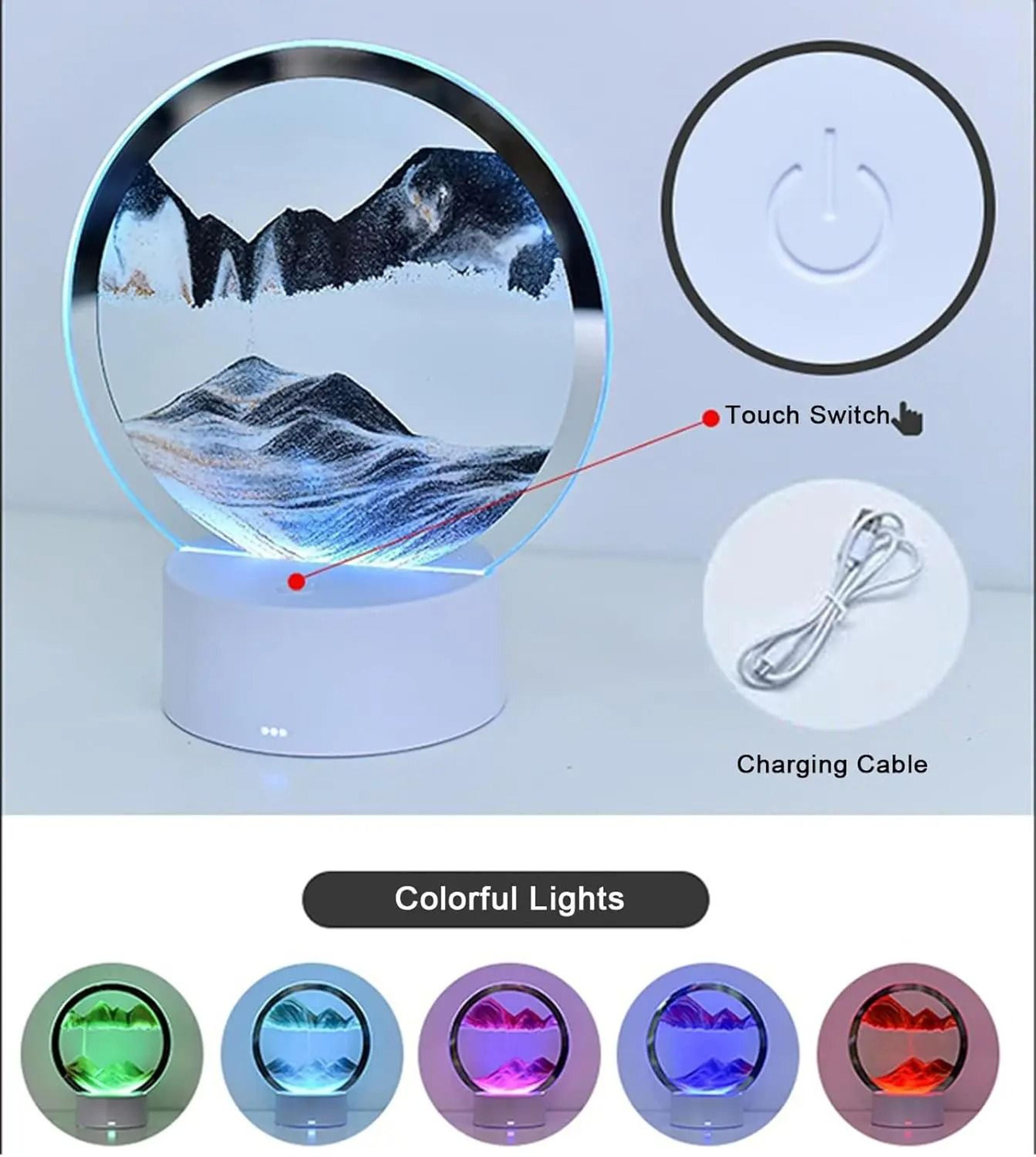 3D Dynamic Hourglass Moving Sand Art Night Light 3