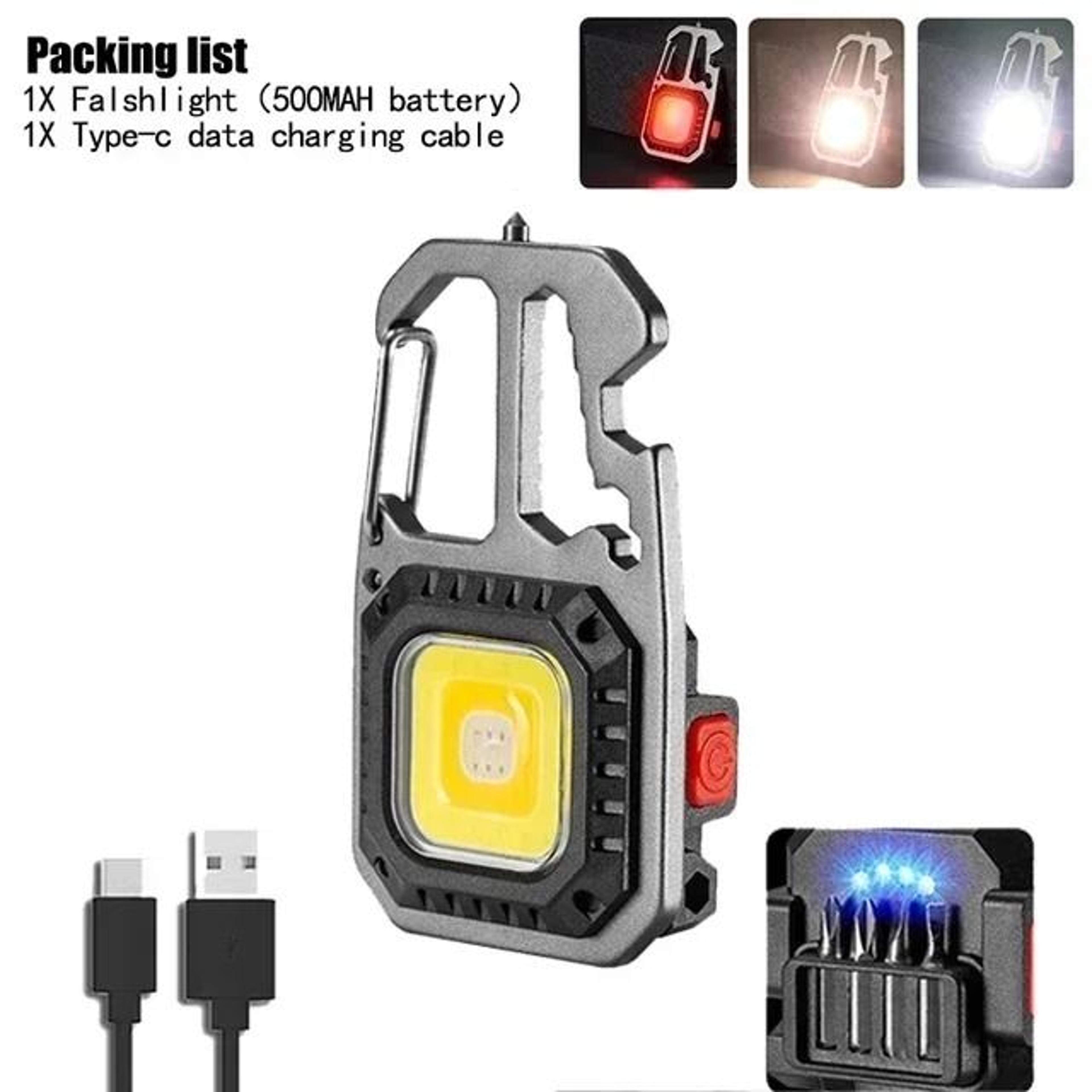 MultiMode Rechargeable COB Keychain Work Light With Battery Display 8