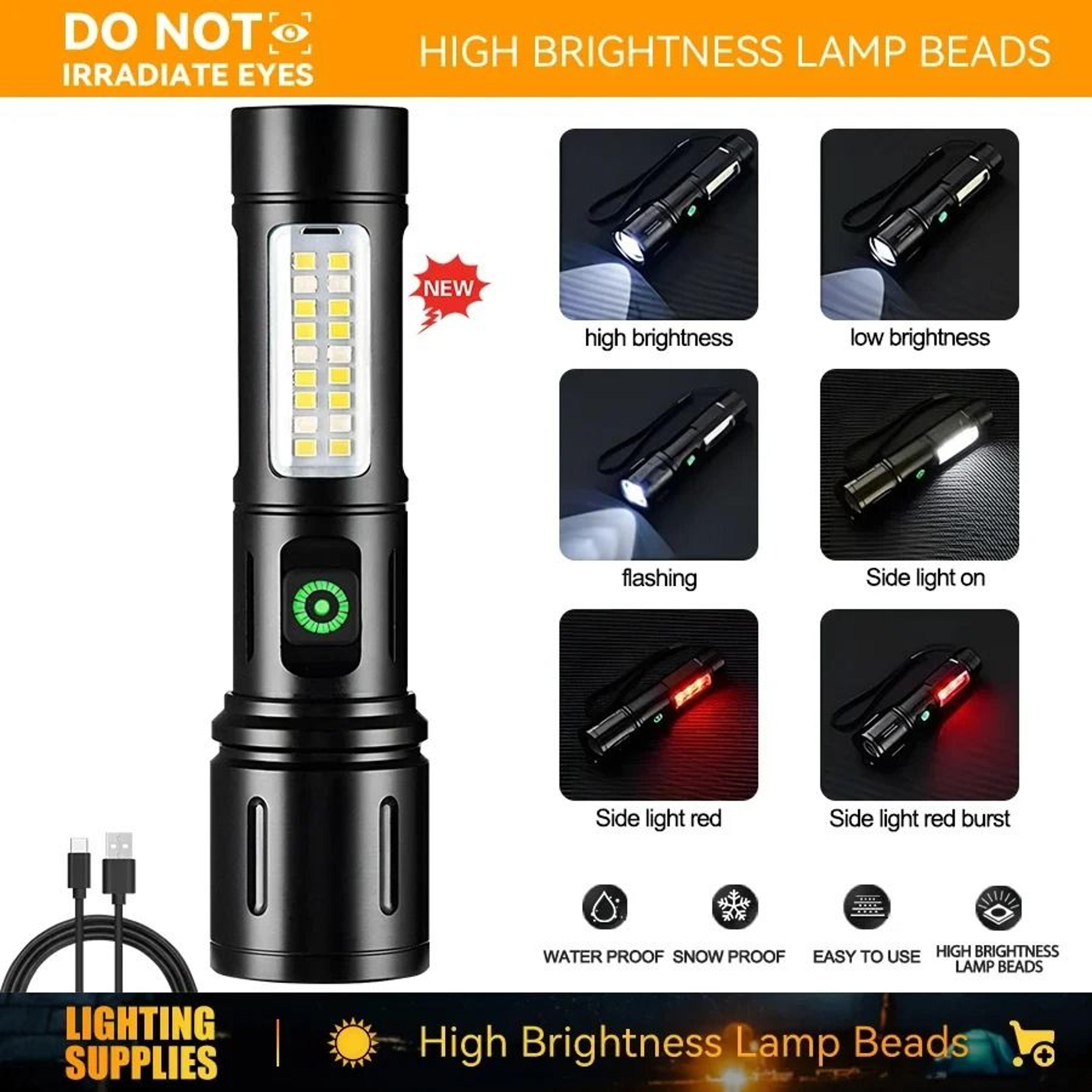 HighPower Telescopic Zoom Rechargeable Handheld Flashlight 3