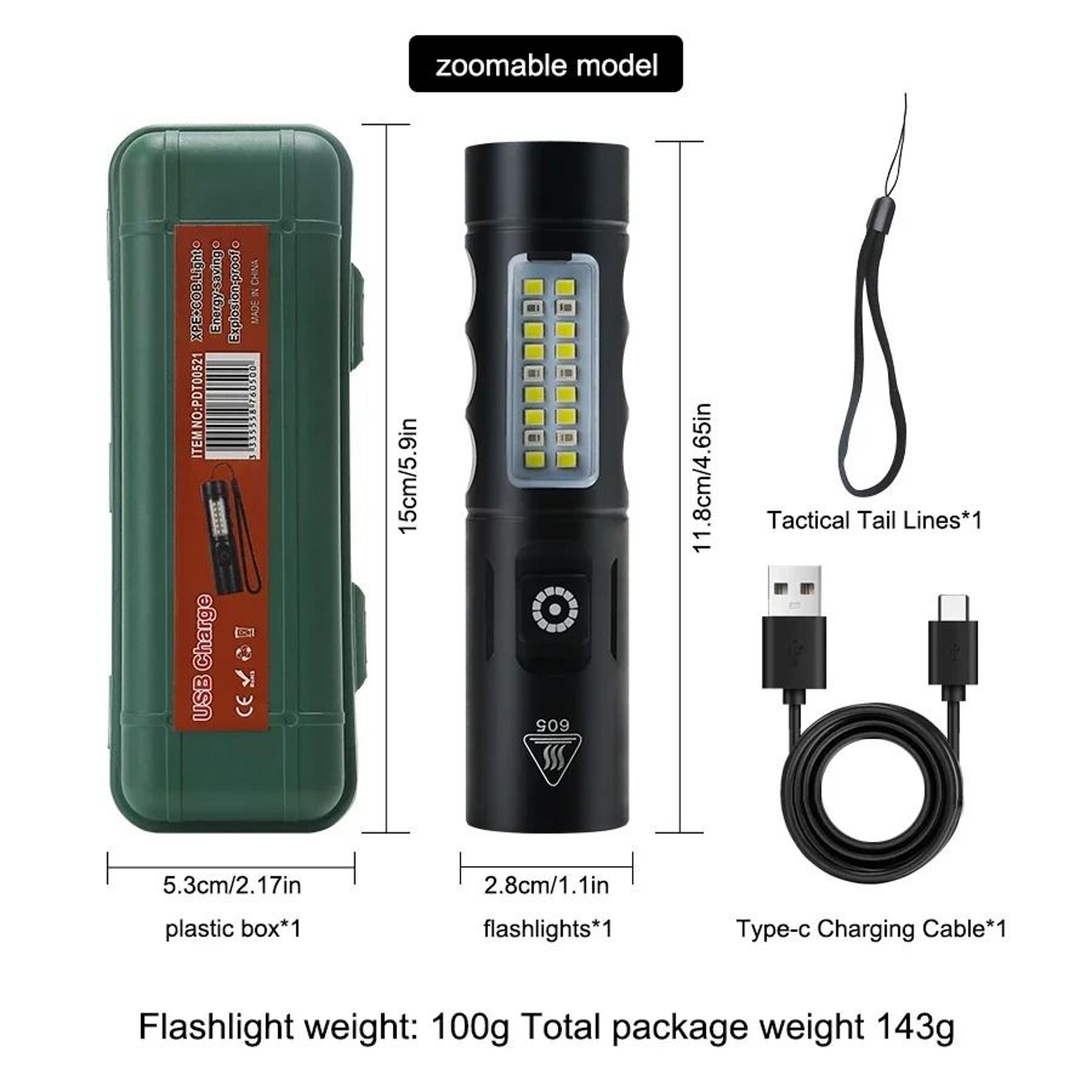 HighPower Telescopic Zoom Rechargeable Handheld Flashlight 6