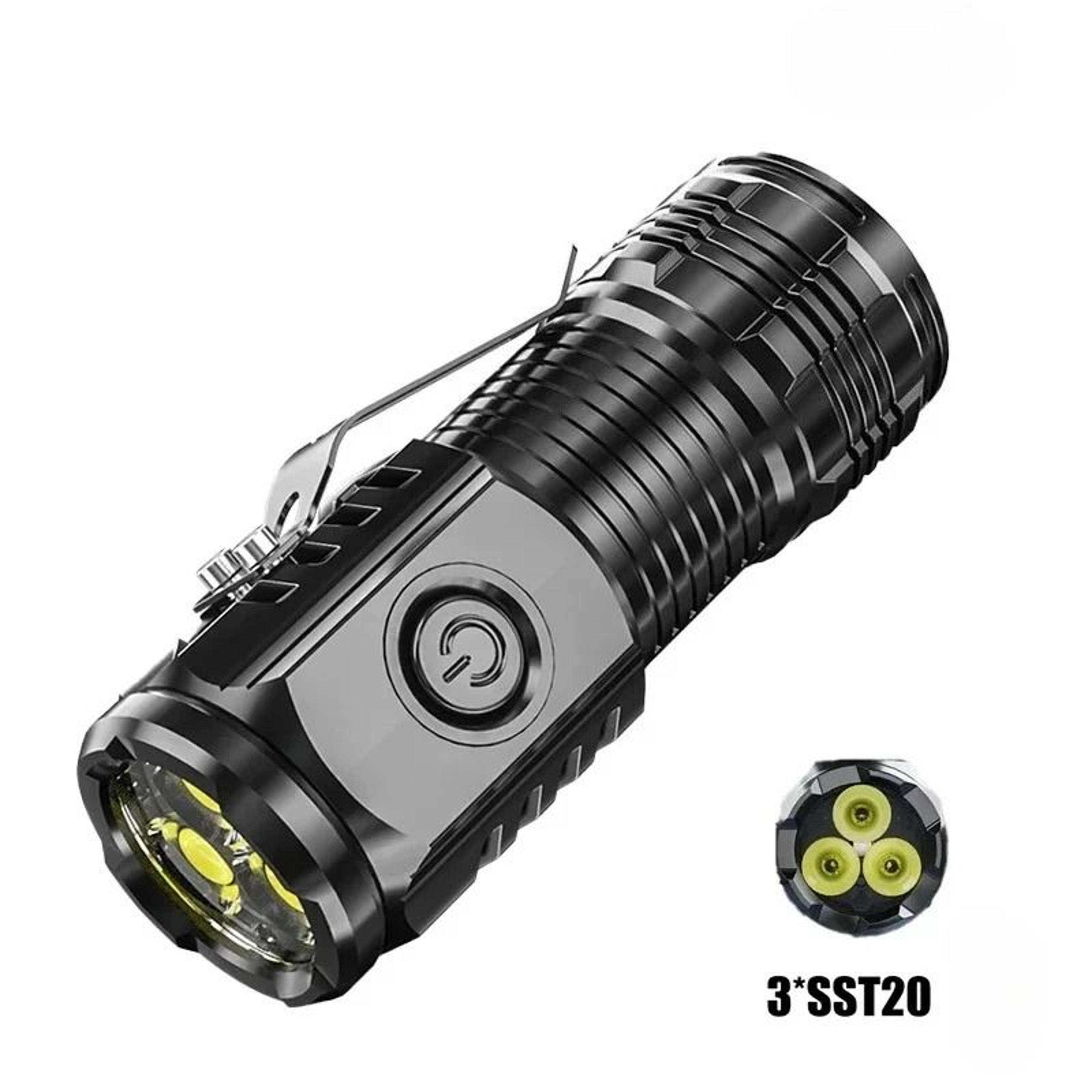 3 SST20 LED HighOutput Rechargeable Mini EDC Flashlight 6
