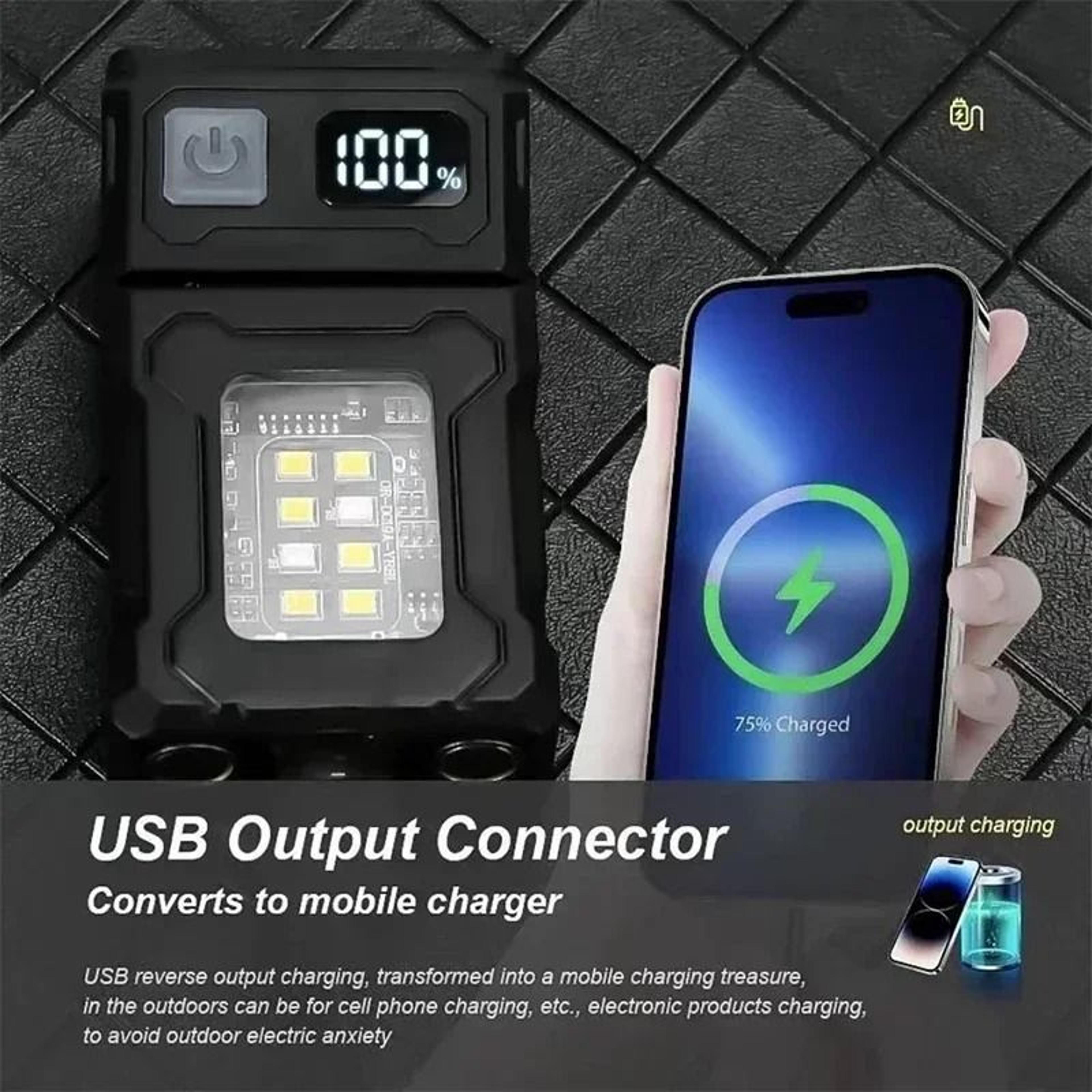180 Degree Rotatable LED Keychain Work Light With Digital Power Display 1