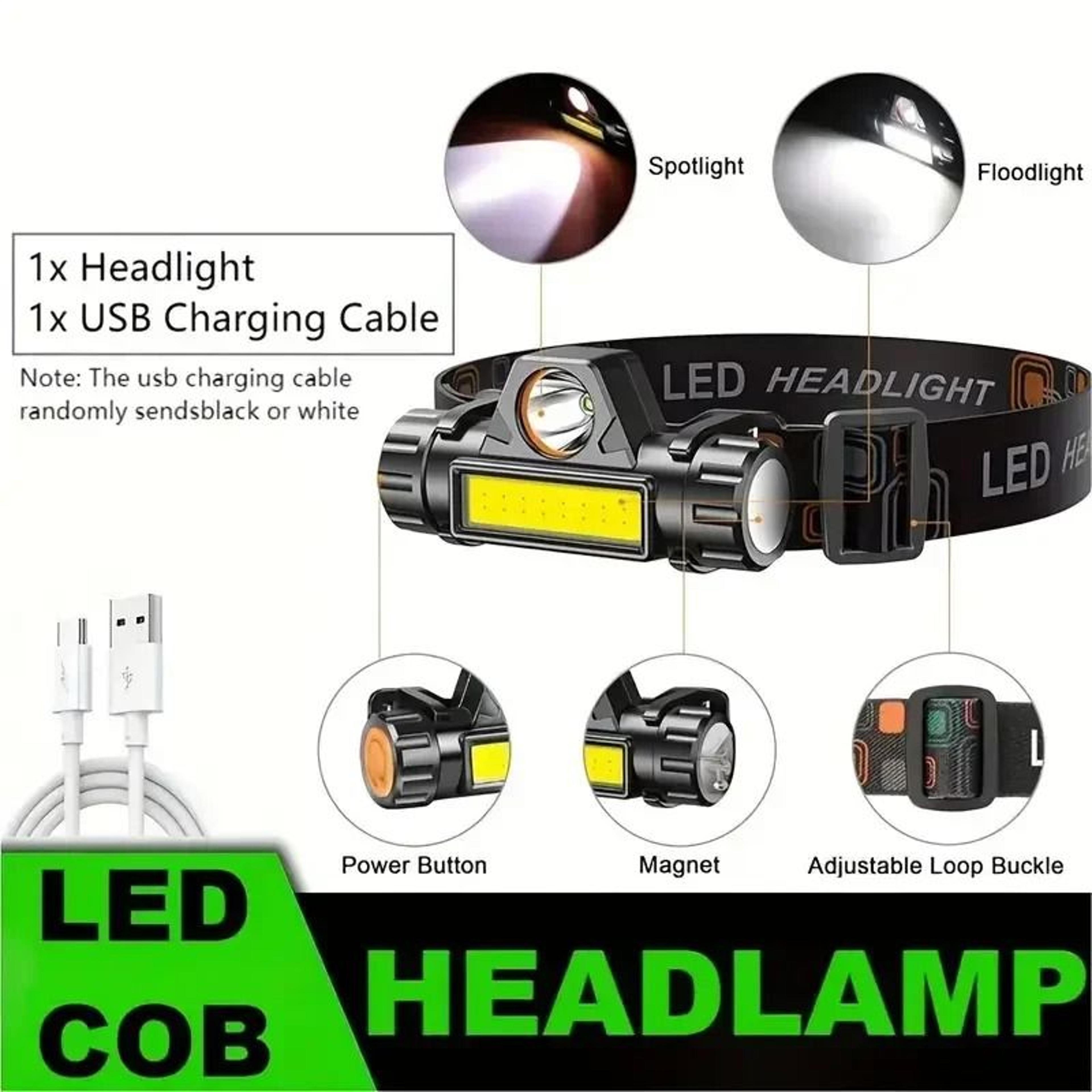 MultiFunctional Rechargeable LED COB Headlamp With Detachable Magnetic Flashlight 10