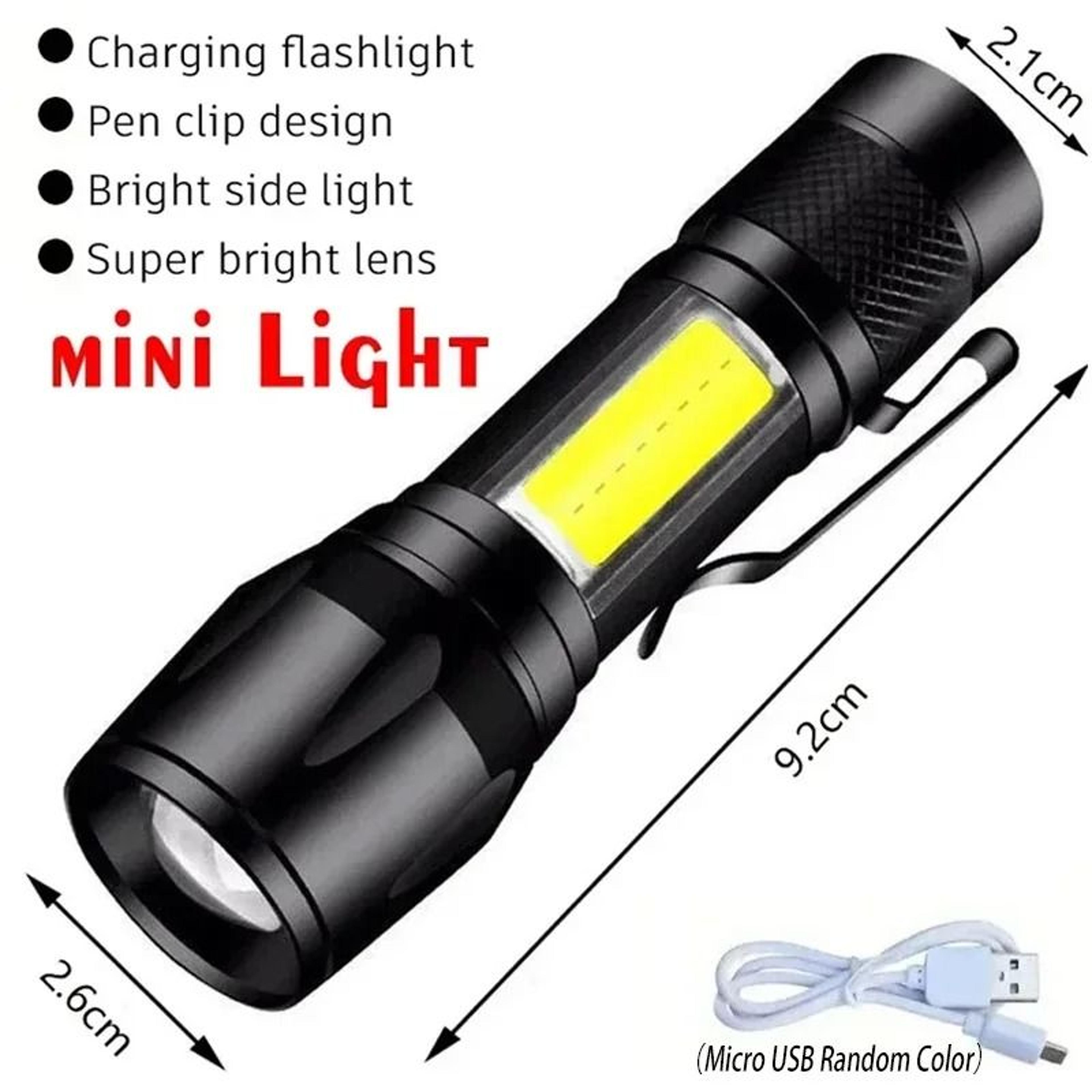 Mini Kids EyeFriendly Rechargeable COBXPE EDC Flashlight 6