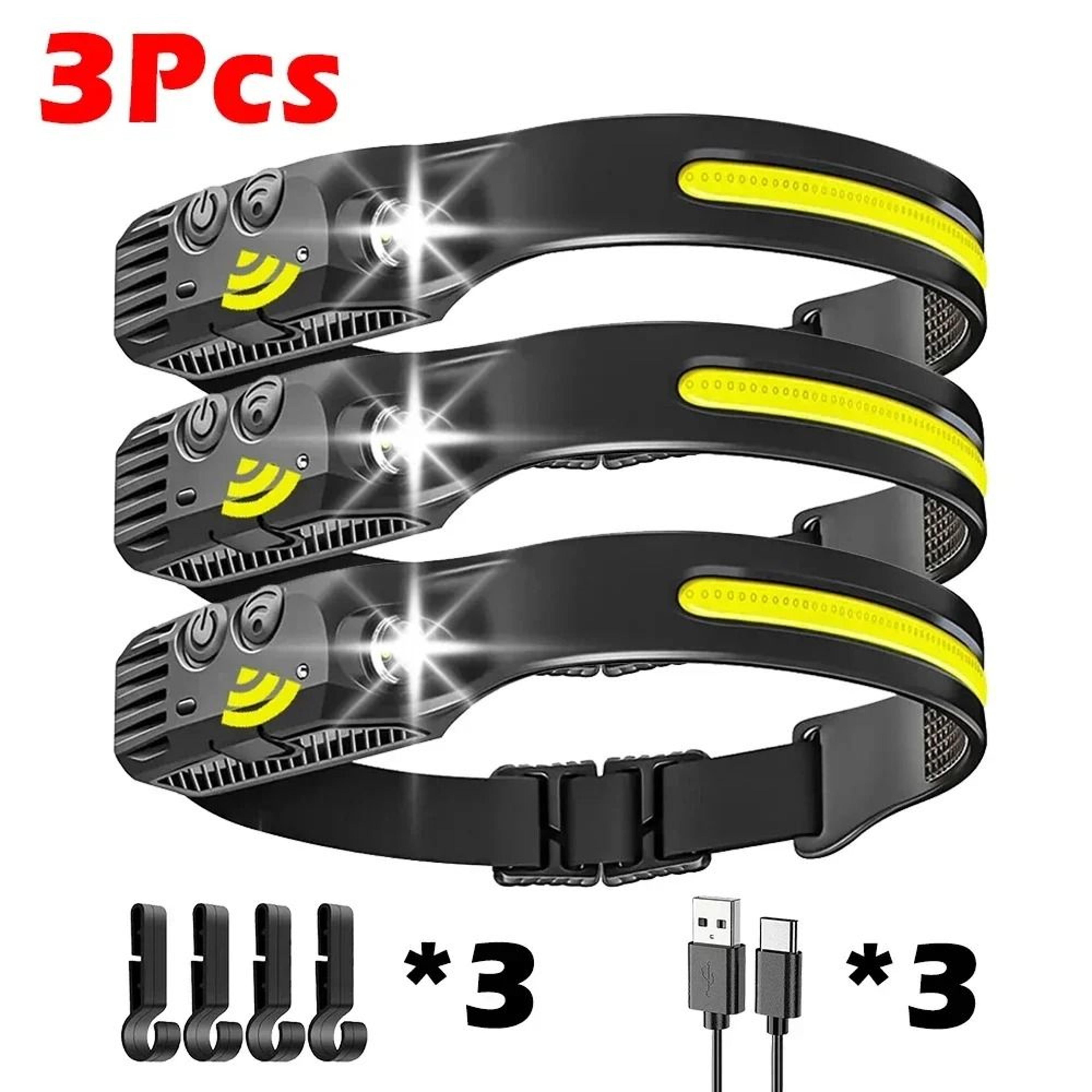 Panoramic COB LED 5Mode Motion Sensor Rechargeable Headlamp 9
