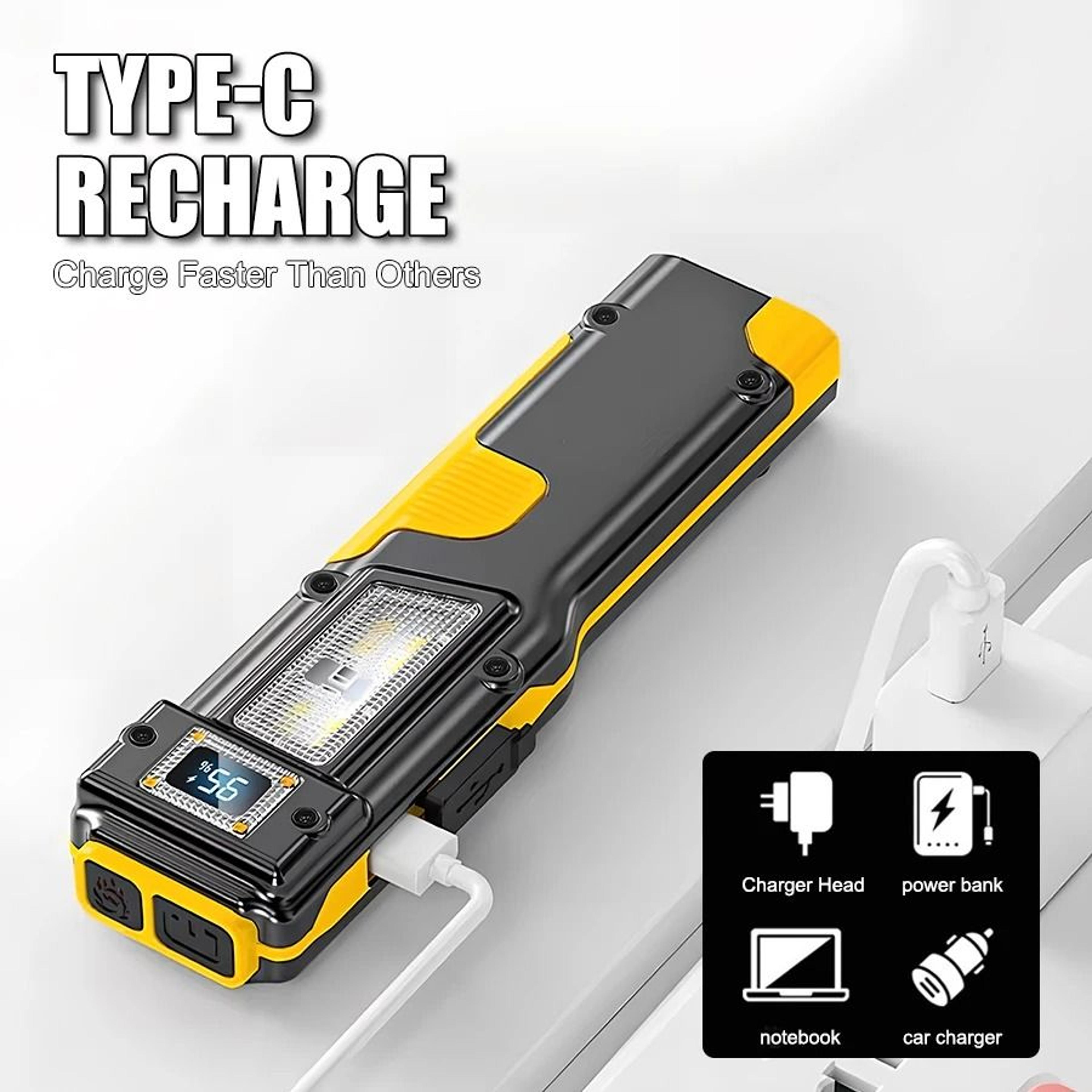 EDC Tactical Rechargeable DualSwitch LED Flashlight With Digital Display 4