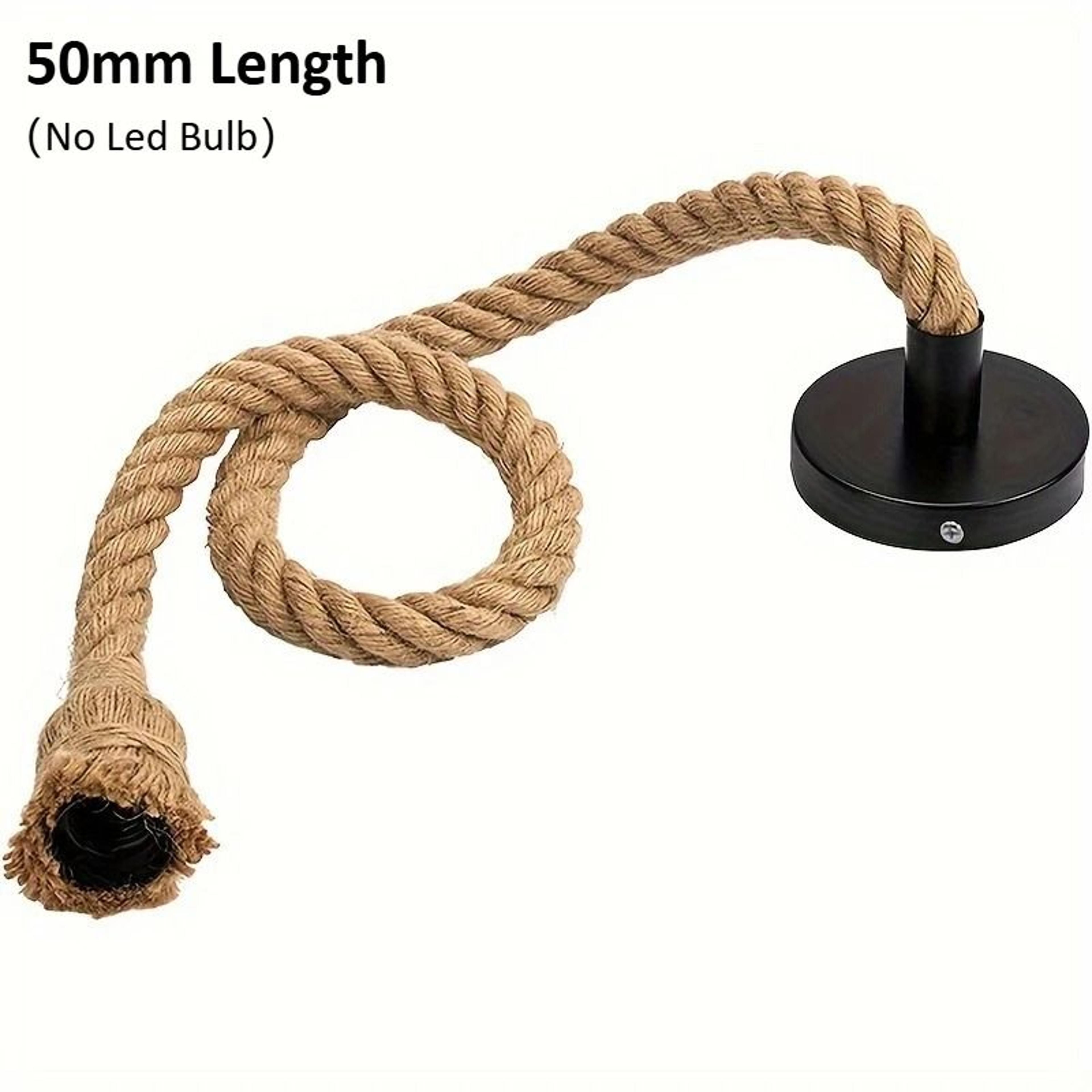 Vintage Industrial Hemp Rope Pendant Light Base 6