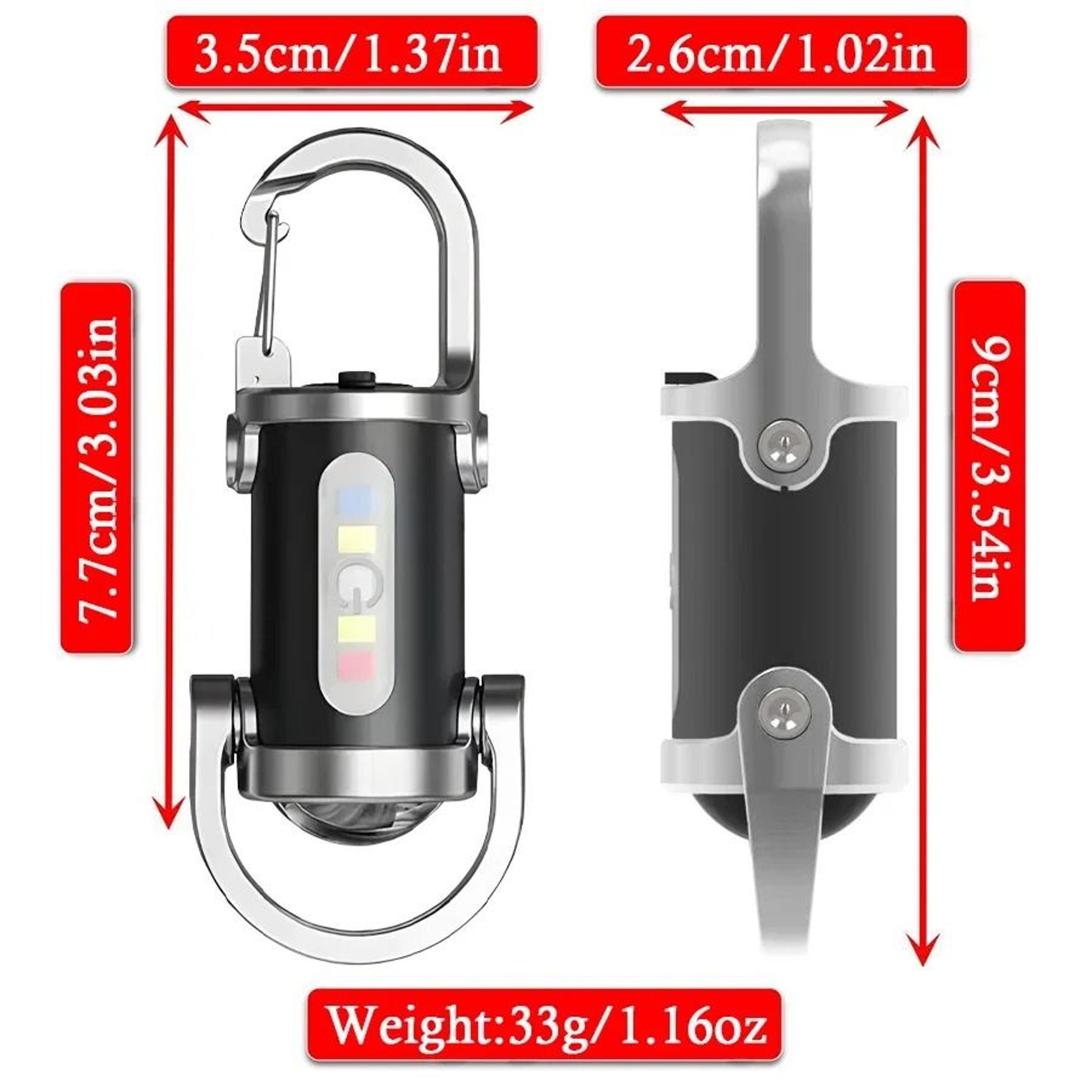 300LM Rechargeable MultiFunction LED Keychain EDC Work Light 4