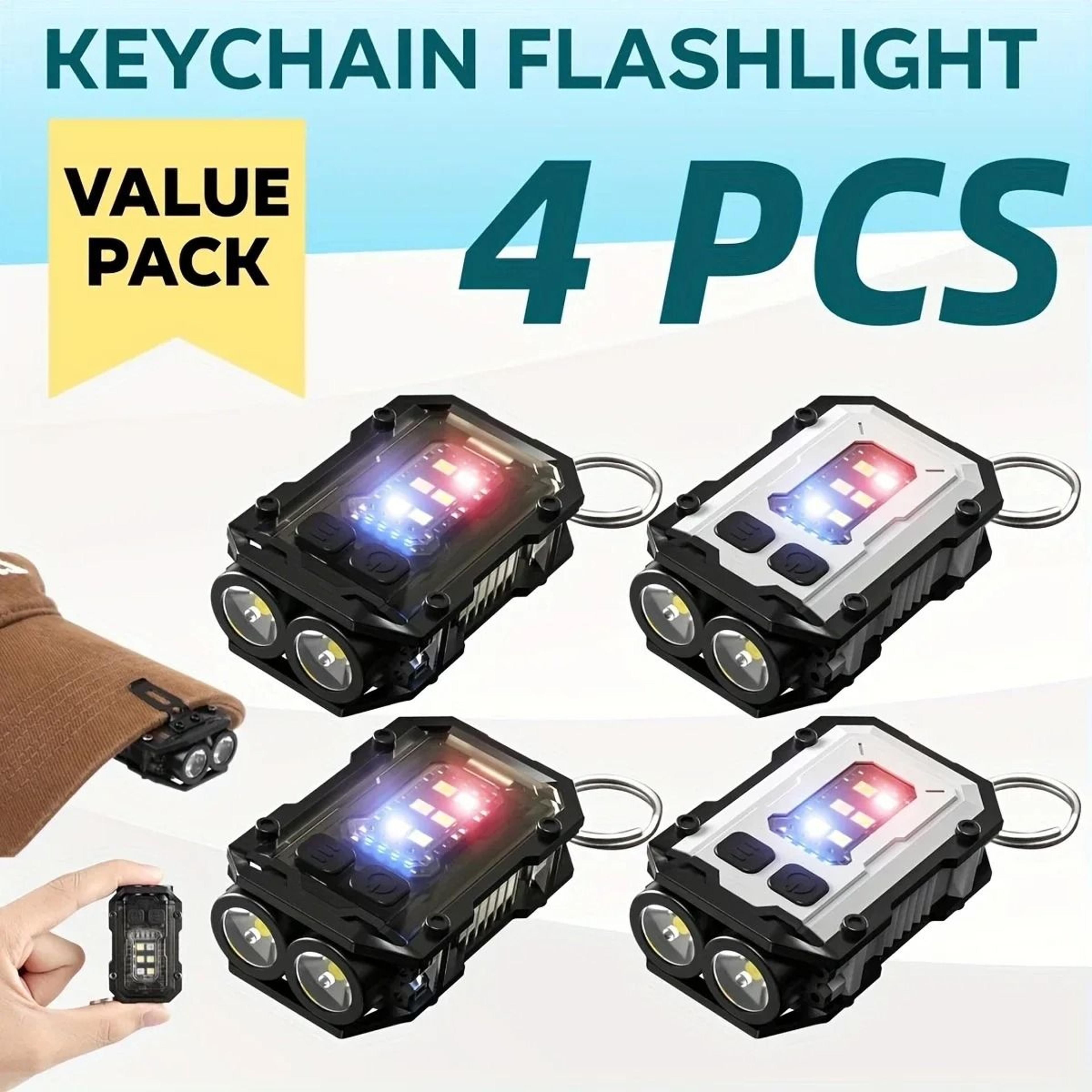 Mini COB Keychain ClipOn Rechargeable EDC Torch 10
