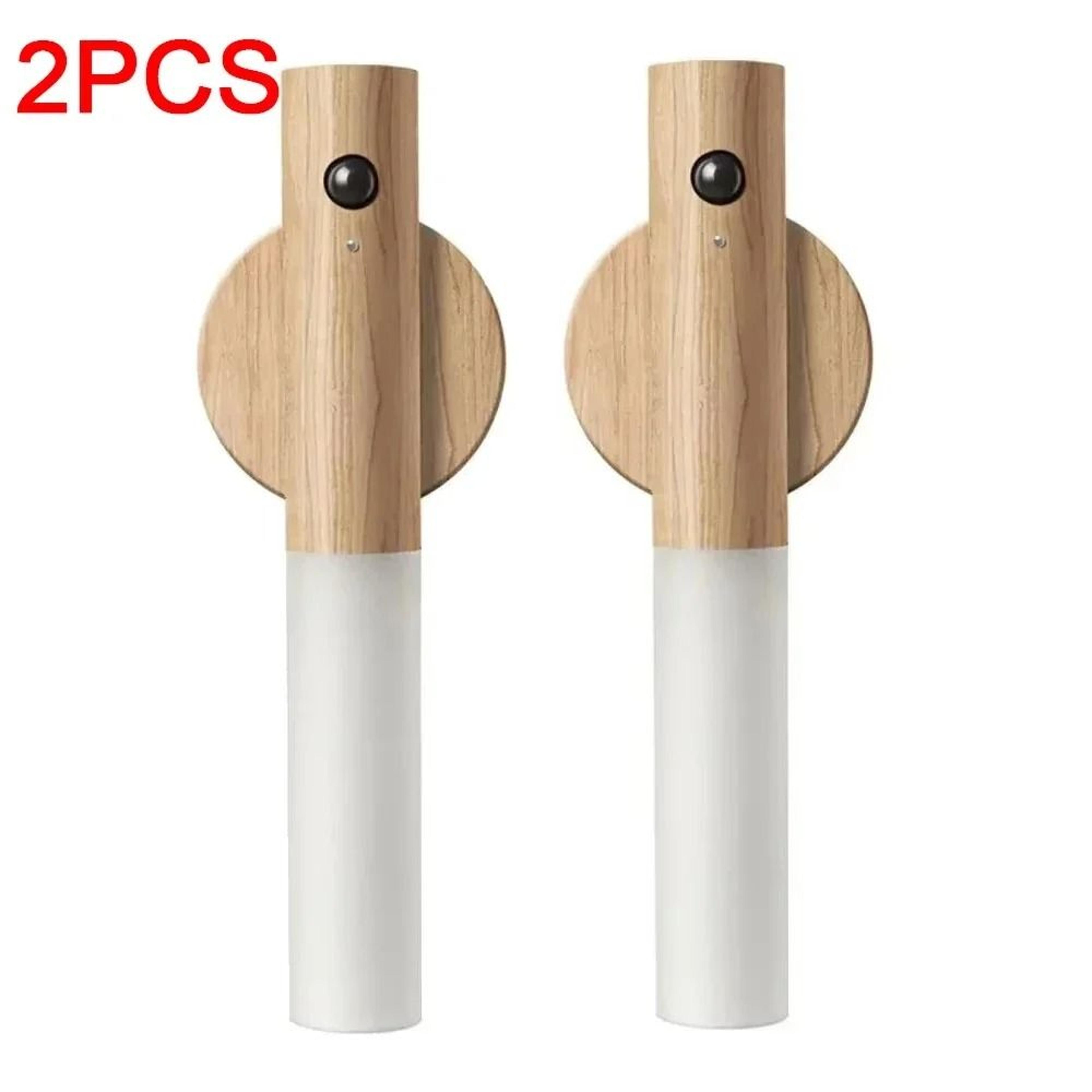 Creative Intelligent Wooden Motion Sensor Rechargeable Magnetic Wall Light 8