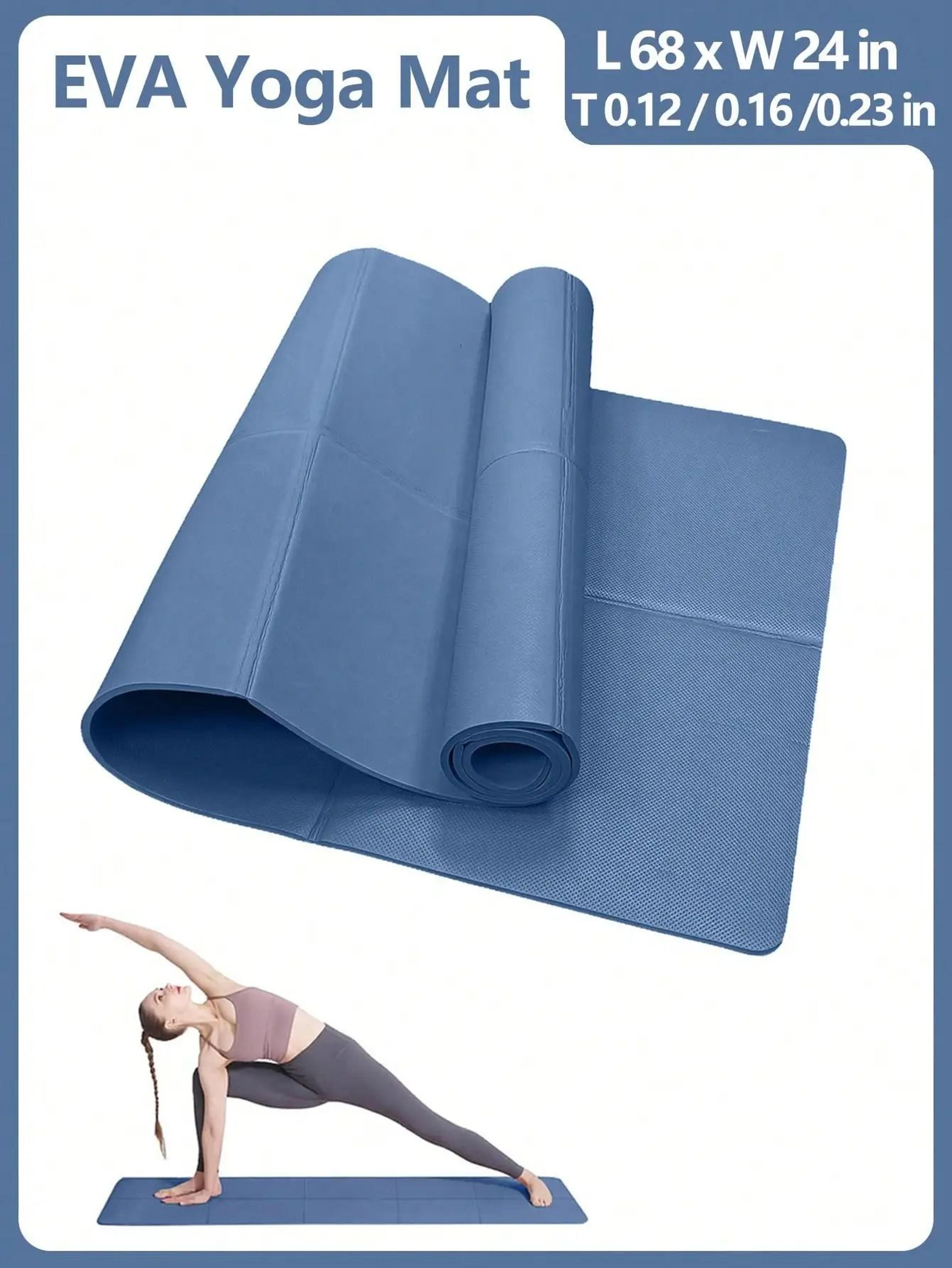 professional foldable eco-friendly eco-eva travel yoga mat (dark blue edition)