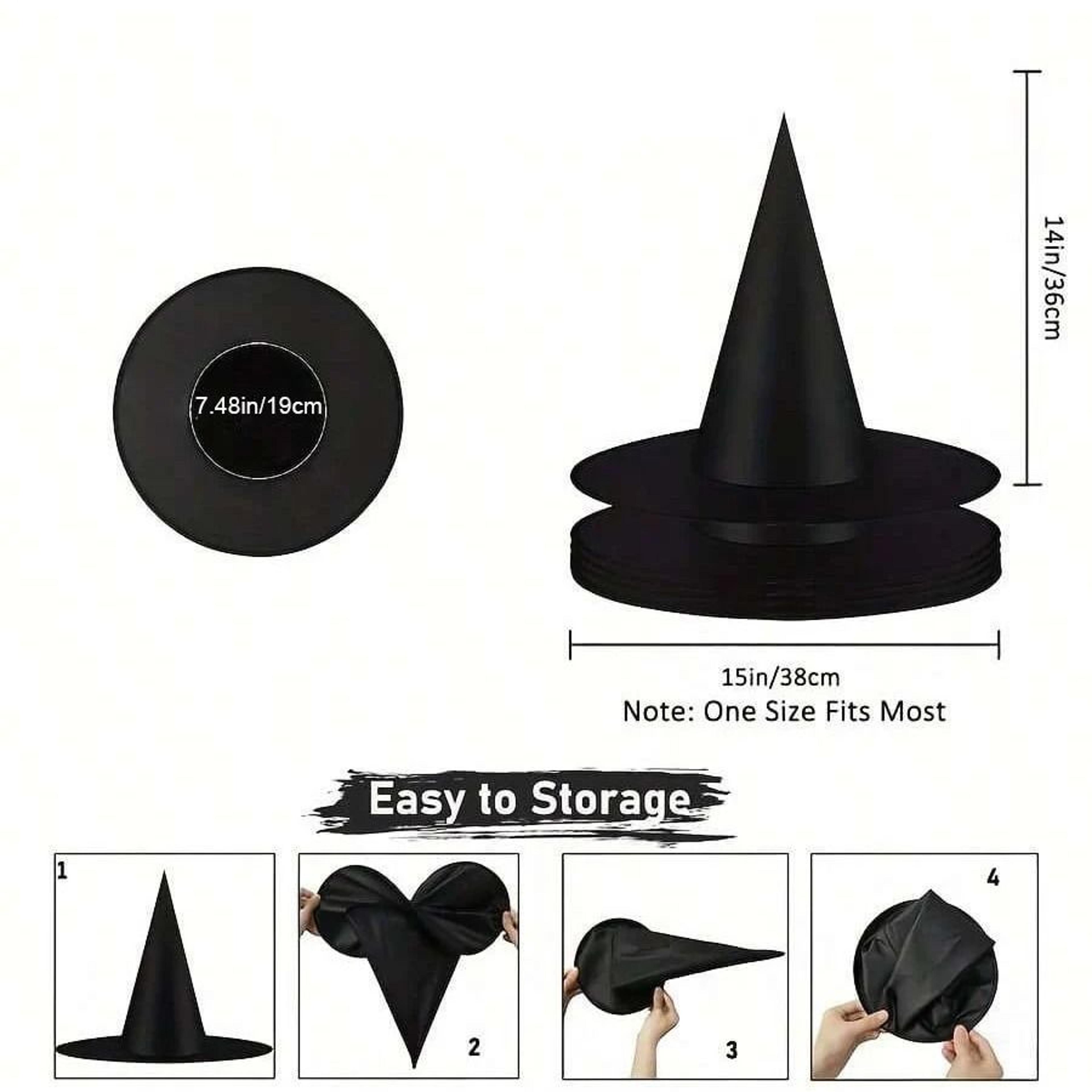 Universal Collapsible Hanging Halloween Witch And Wizard Hat Decor Set 5