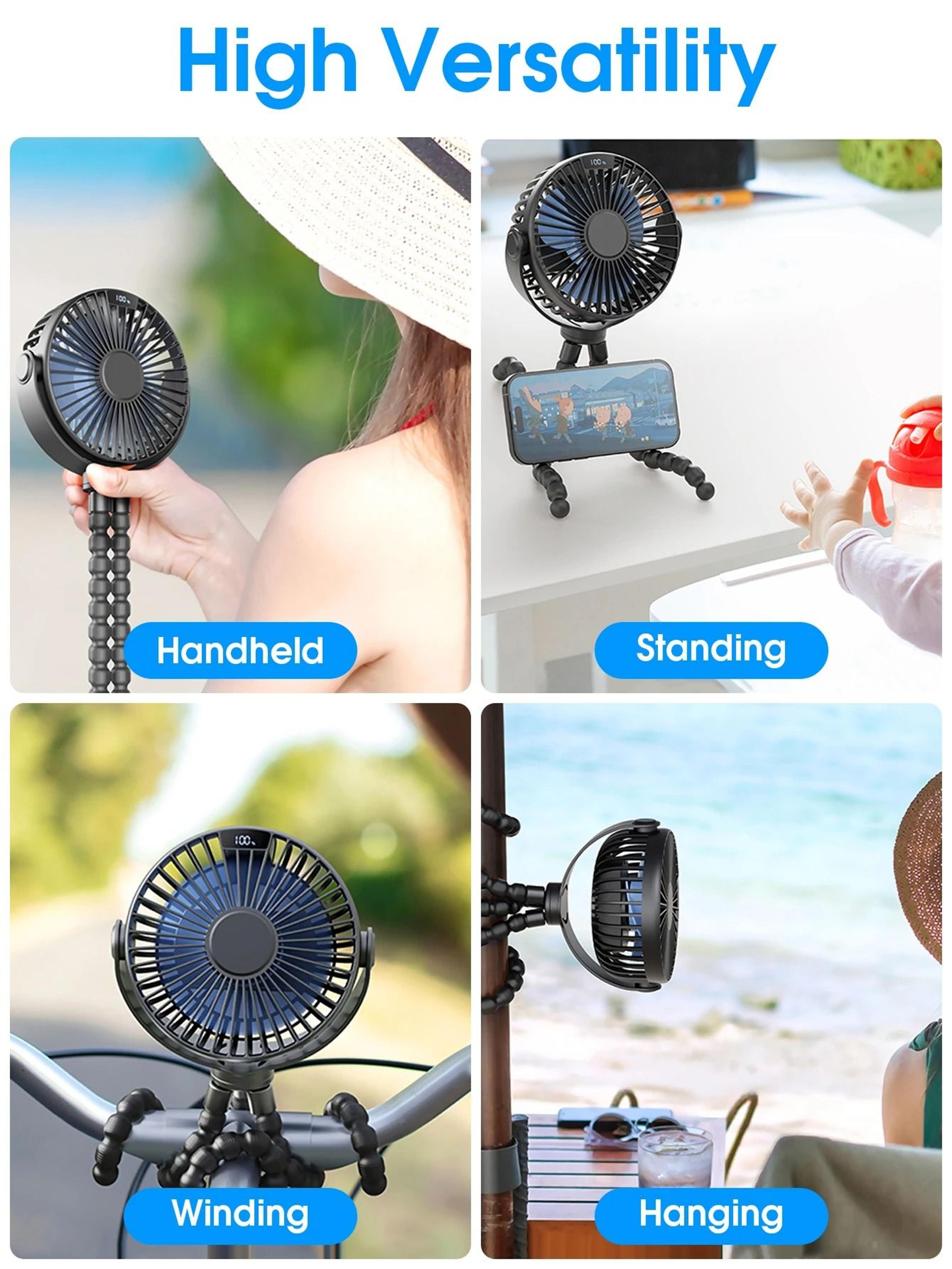 HighVelocity USB Desktop Quiet Fan With LED Digital Display 3