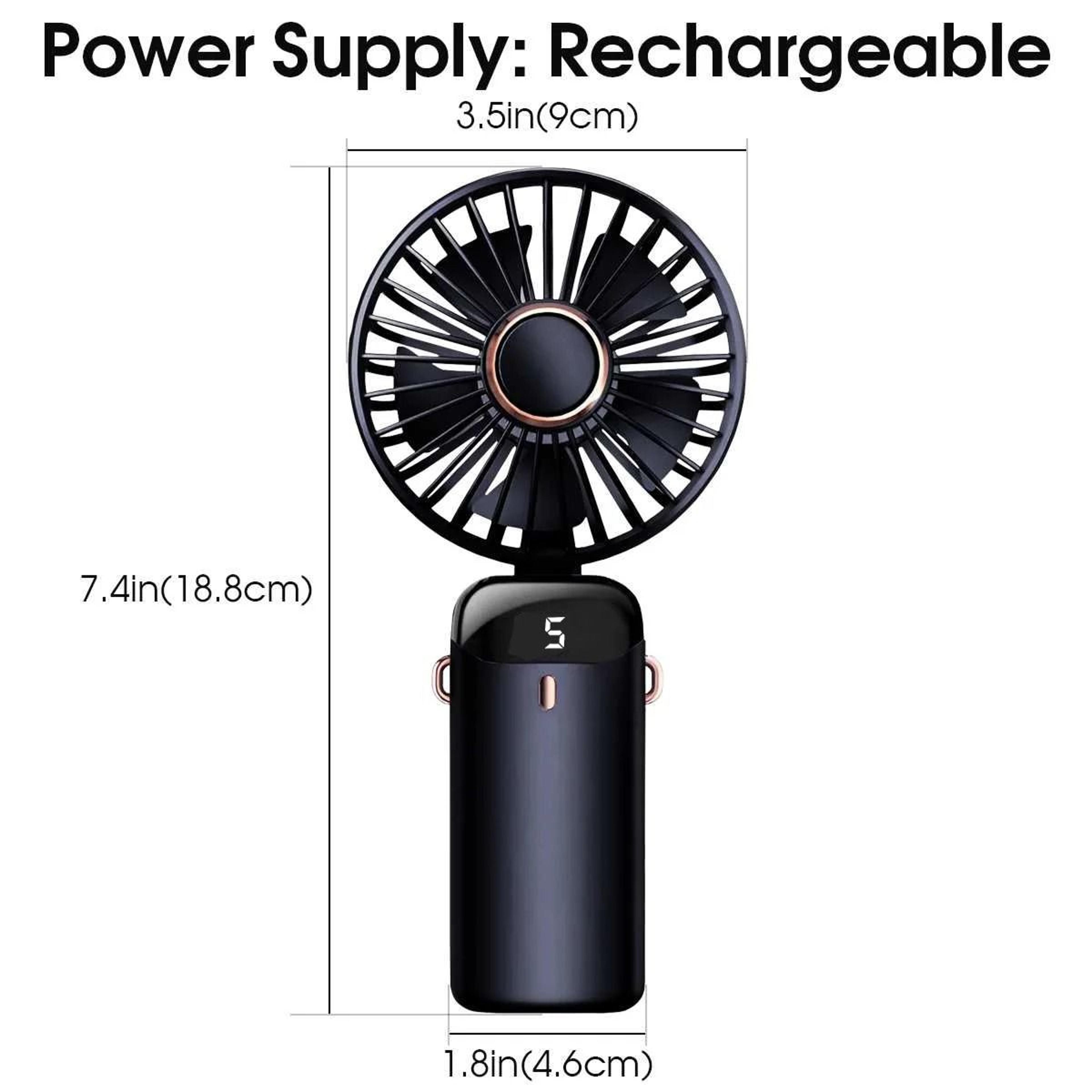 5Speed Convertible Folding USB Rechargeable Handheld And Neck Fan 1