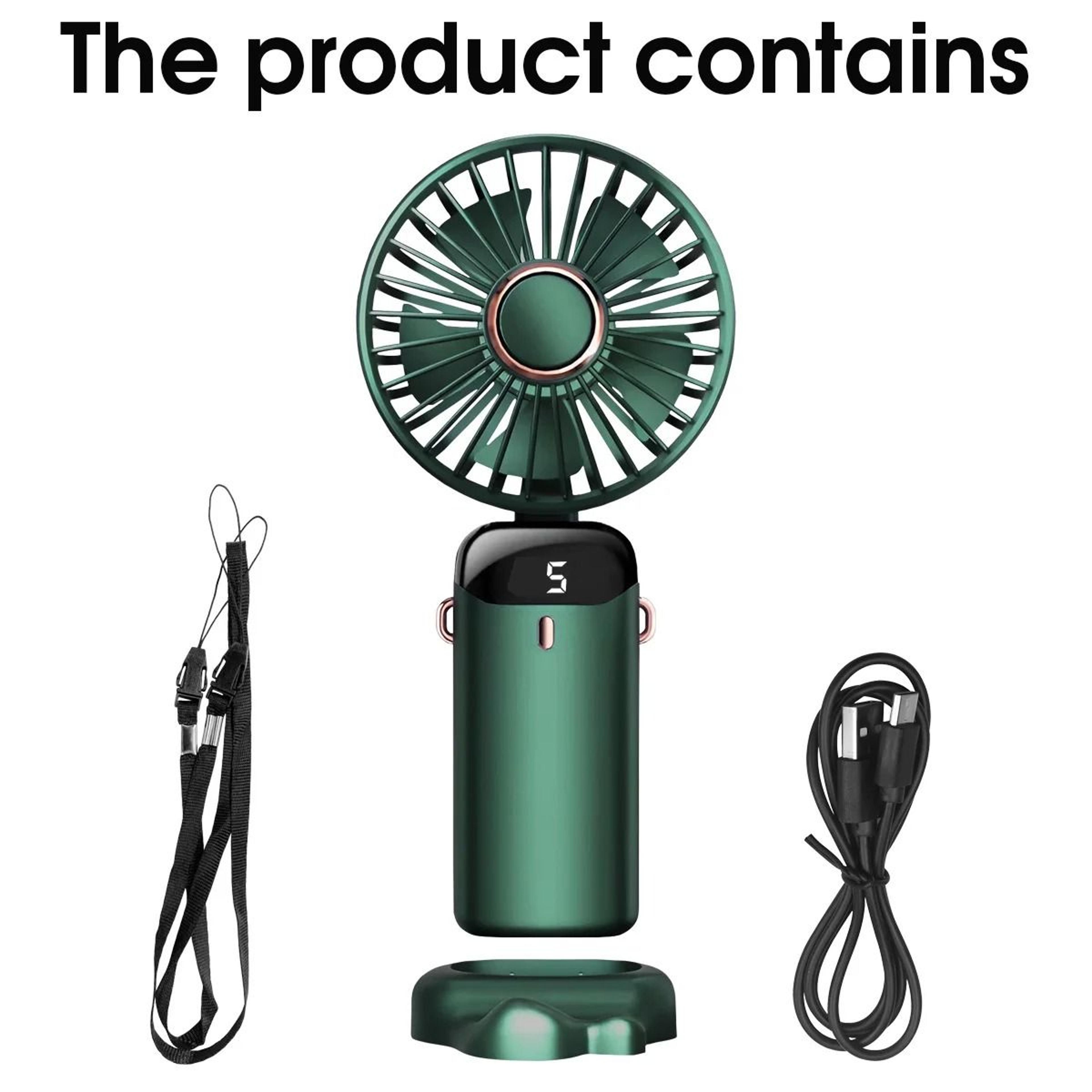 5Speed Convertible Folding USB Rechargeable Handheld And Neck Fan 6