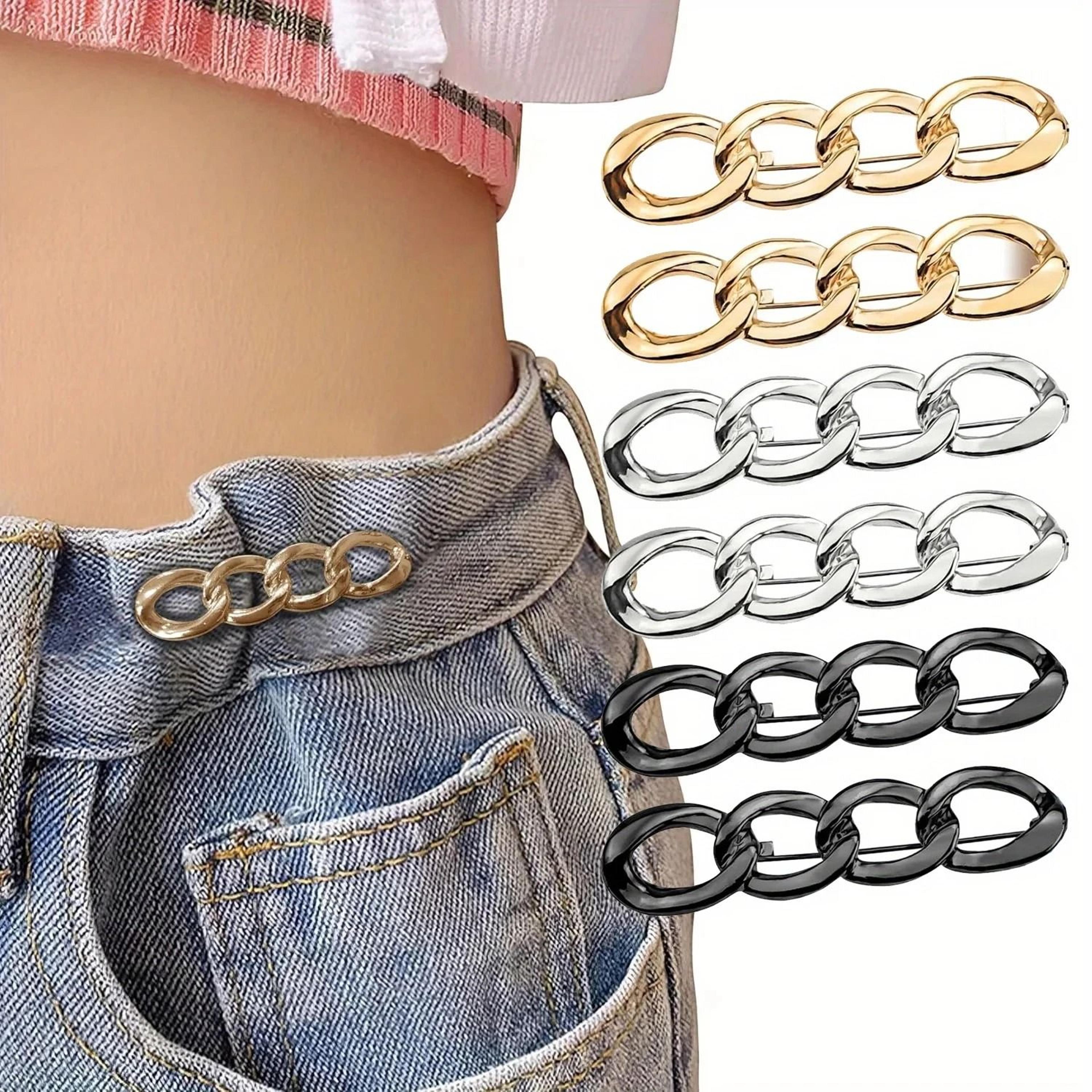 elegant curb chain waist-tightening brooch and lapel charm pin