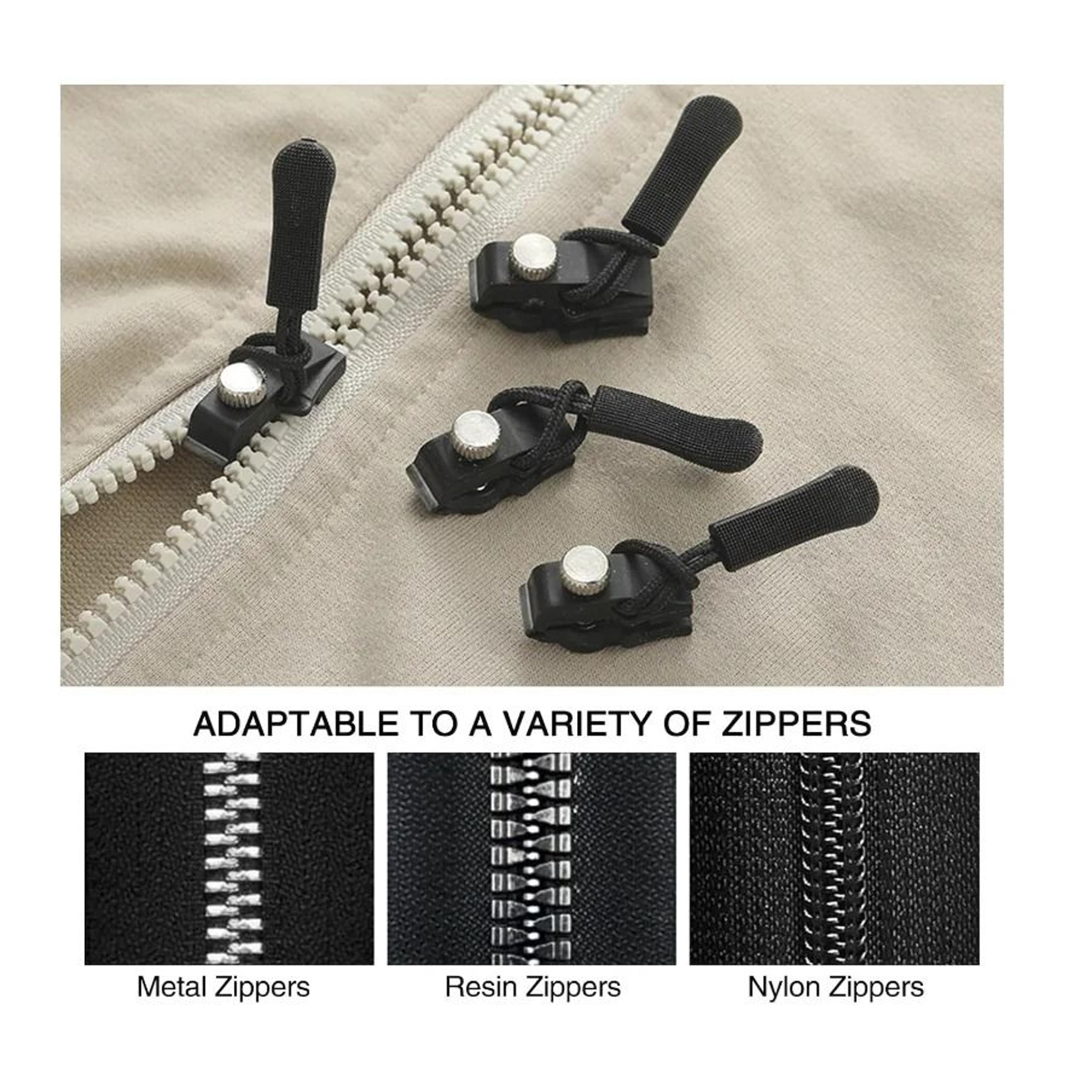 Universal Detachable Instant Zipper Slider Replacement Pull Tab Kit 2