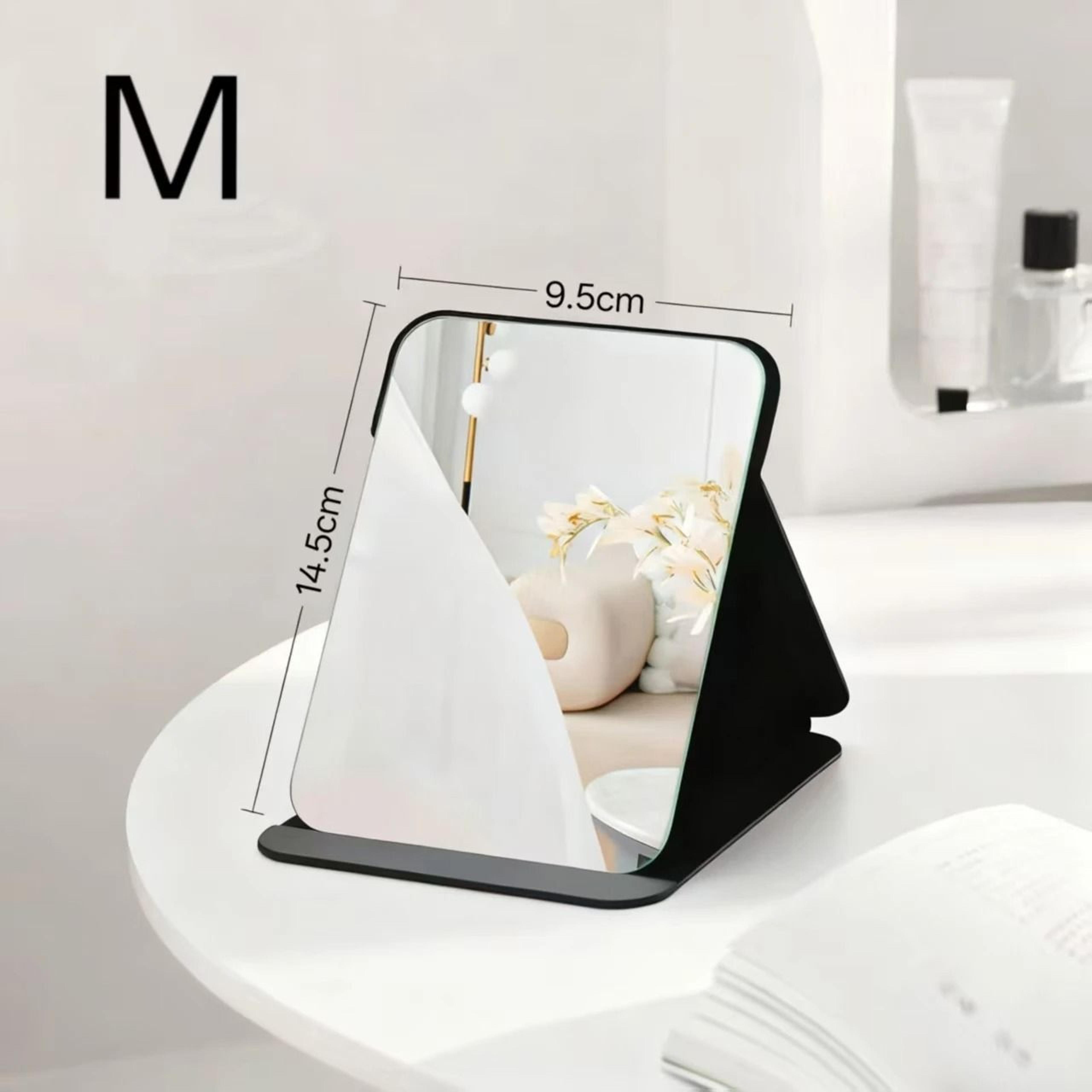 Portable Compact Folding Desktop Makeup Mirror With Storage Base 9