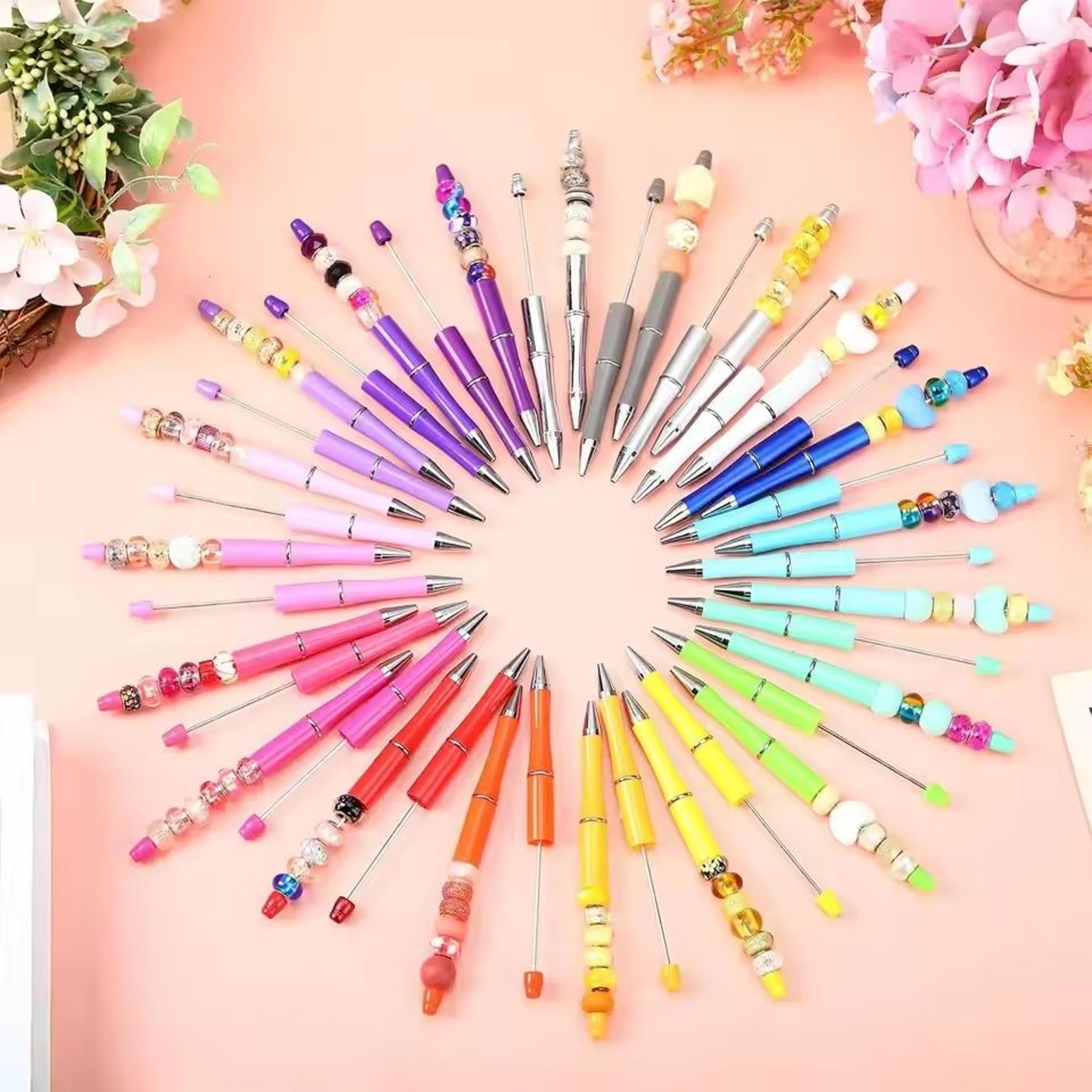 Randomly Colored DIY Plastic Beaded Ballpoint Pens 4