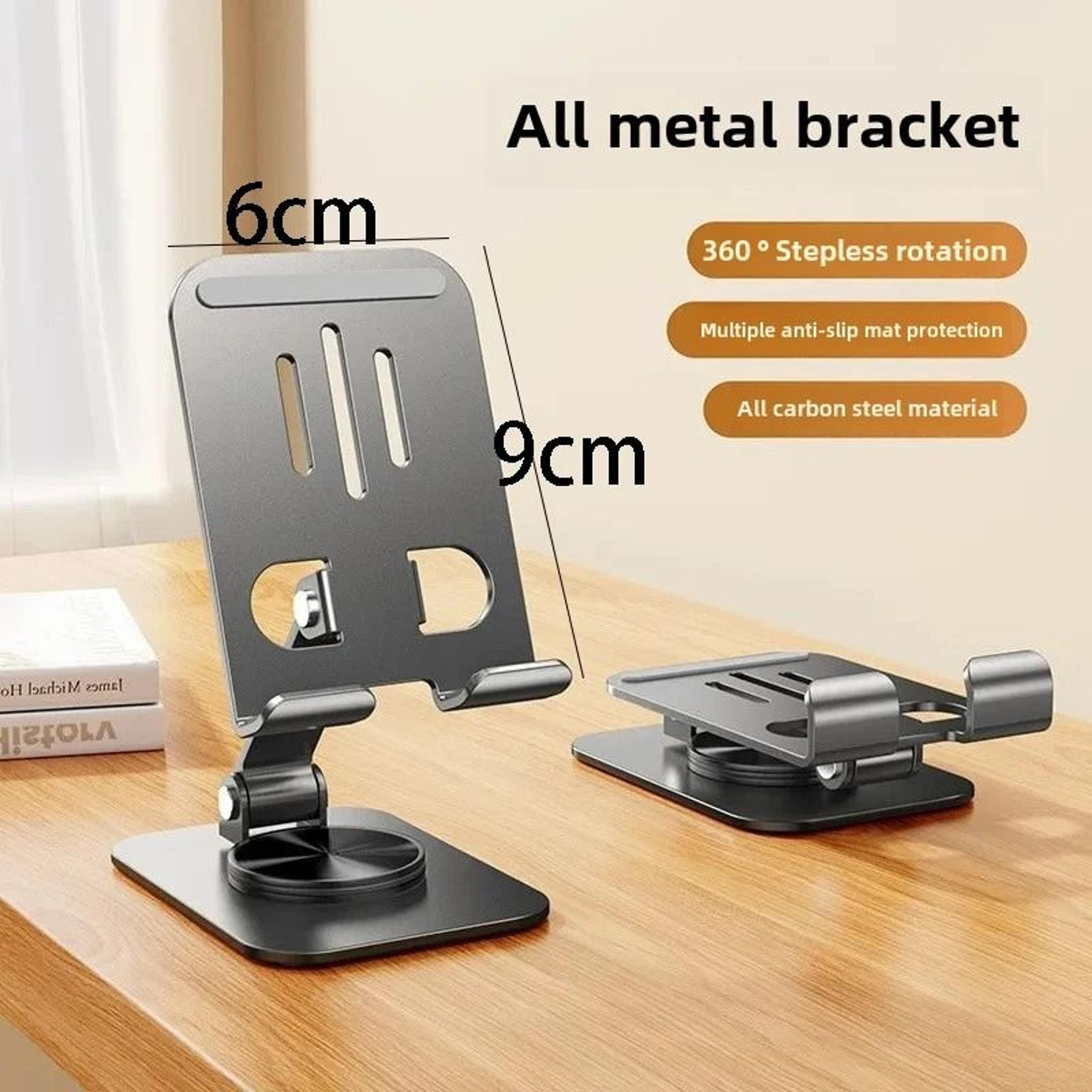 360 Rotational Carbon Steel Foldable Desk Phone Stand 2