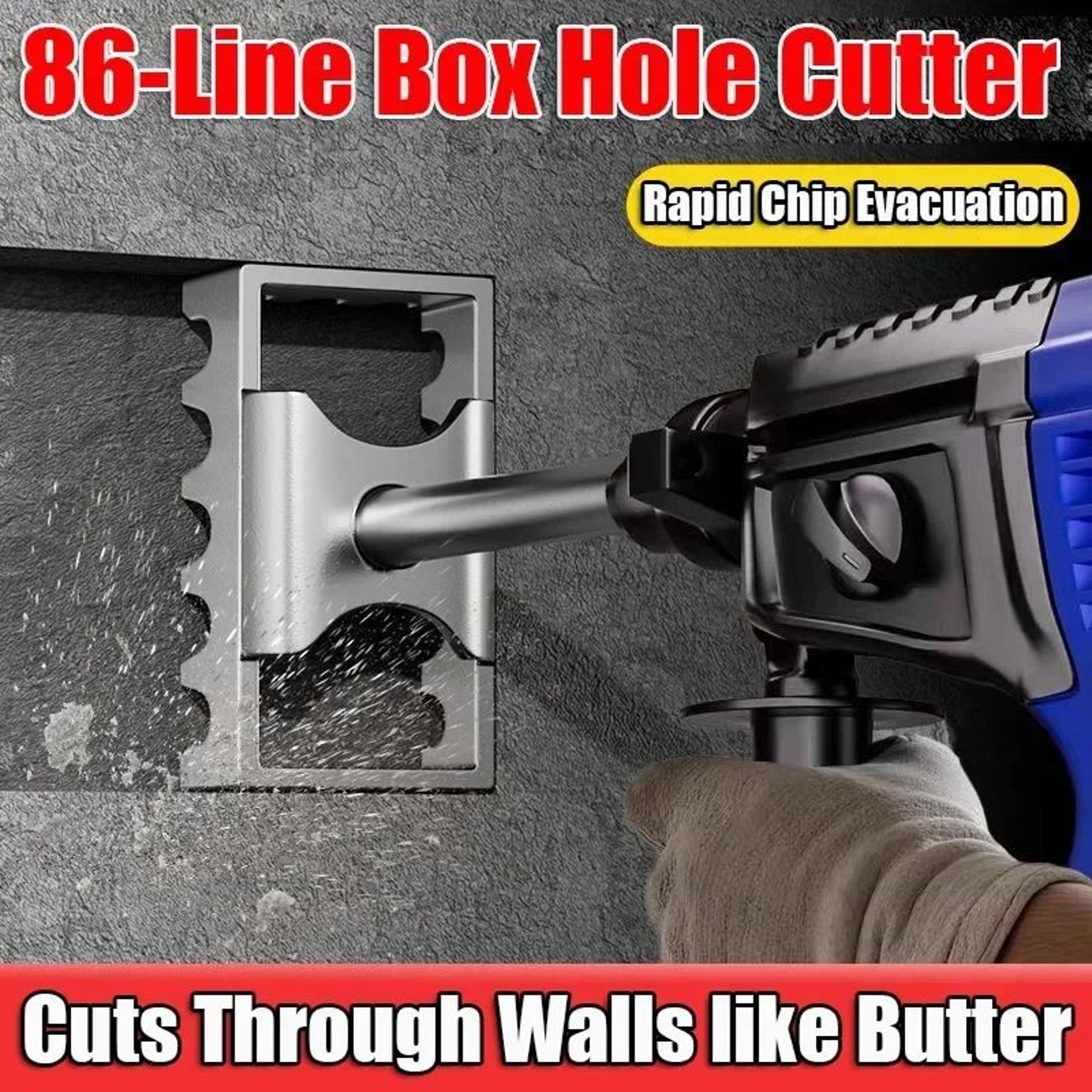 HeavyDuty SDS Plus Square Hole Punch Electrical Box Cutter 0