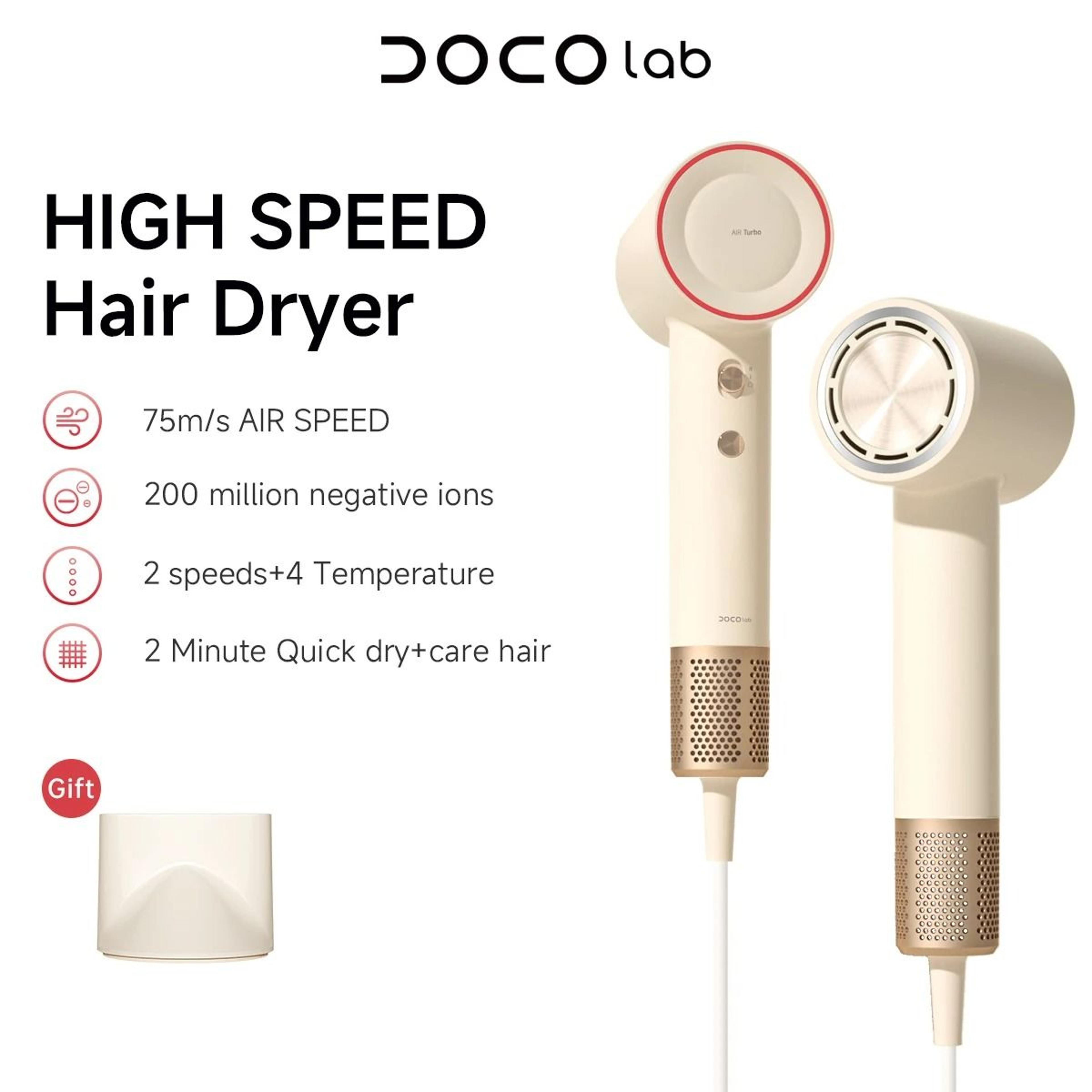 DOCOLAB Professional 1600W HighSpeed Negative Ion Hair Dryer 7