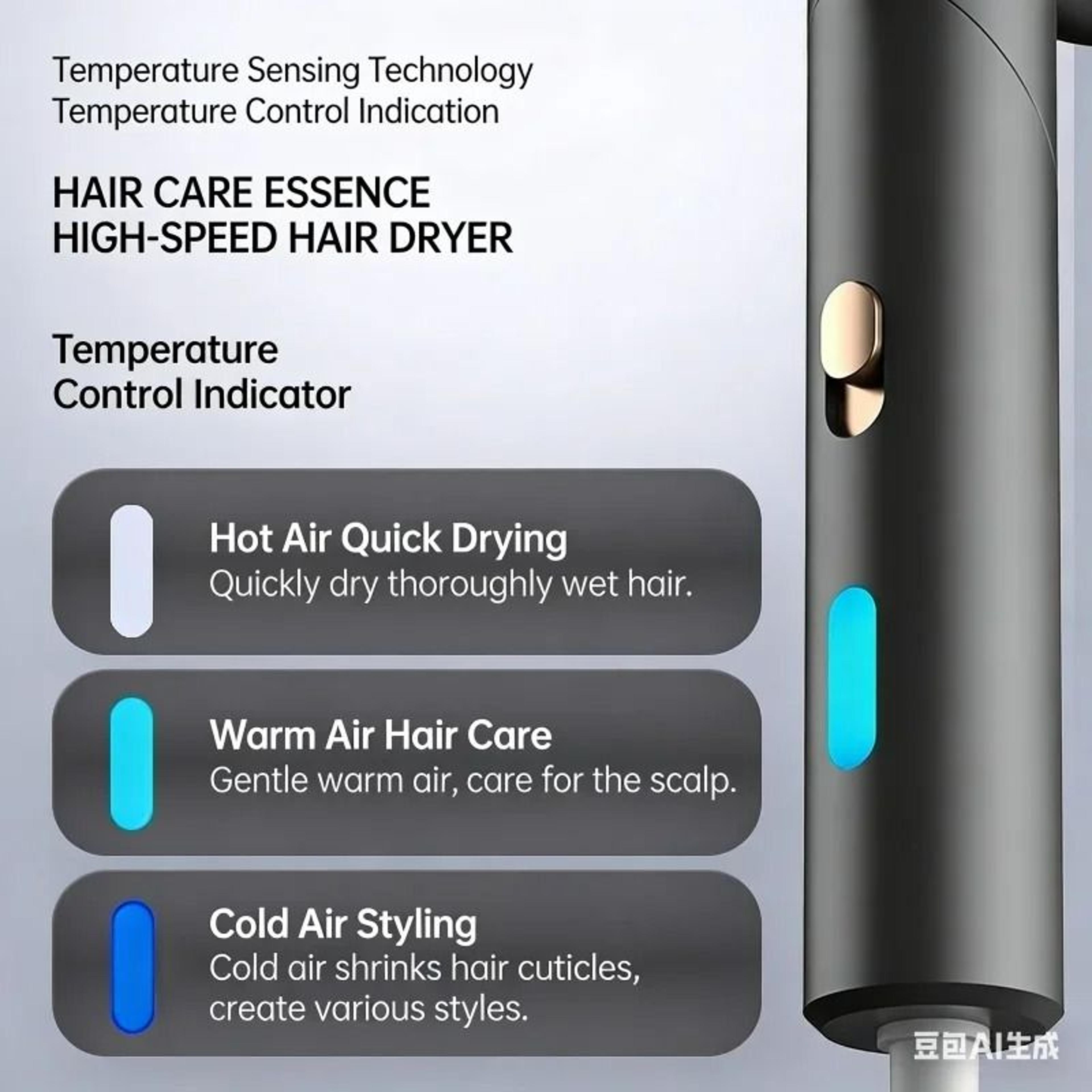2400W HighPower Foldable Silent Hair Dryer 2