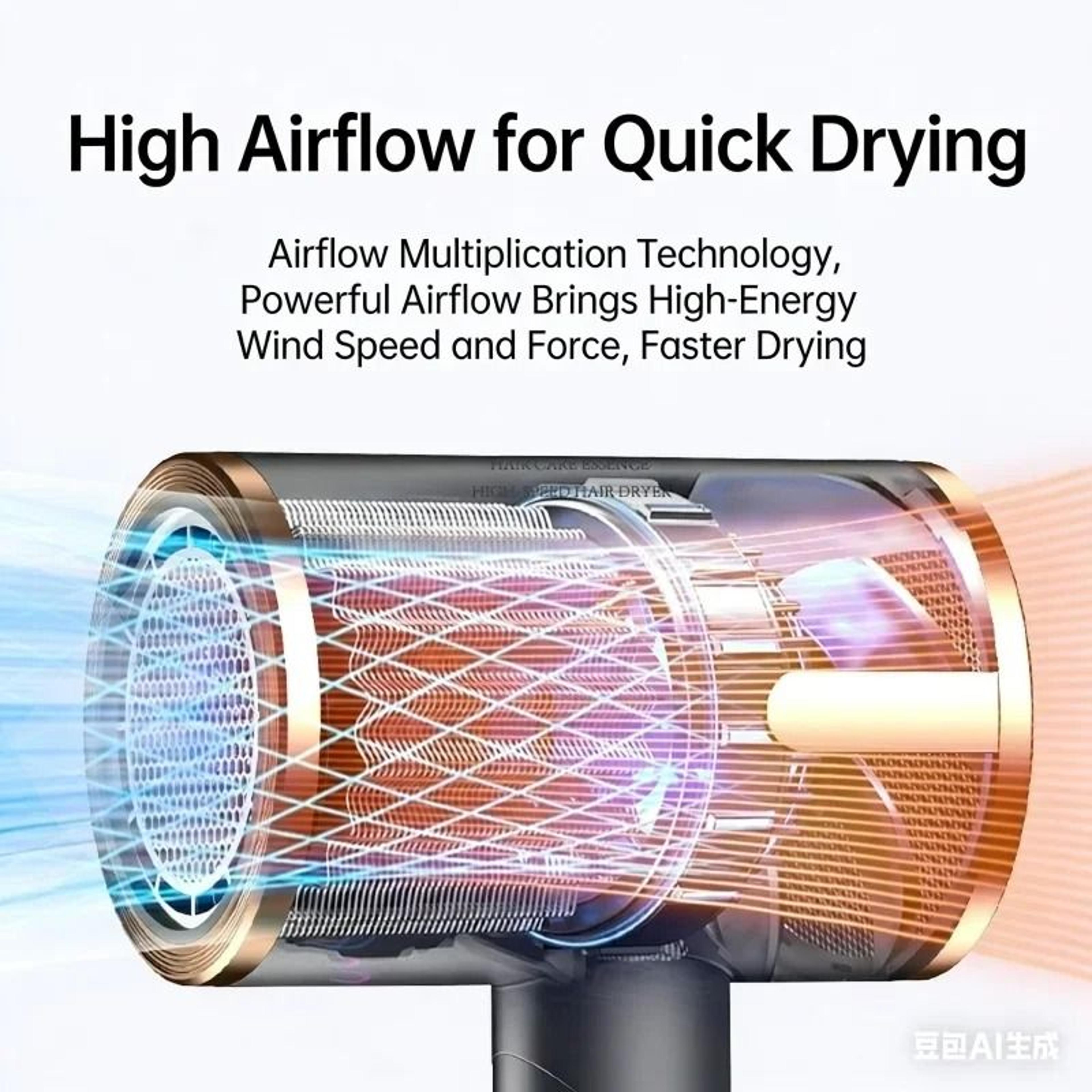 2400W HighPower Foldable Silent Hair Dryer 5