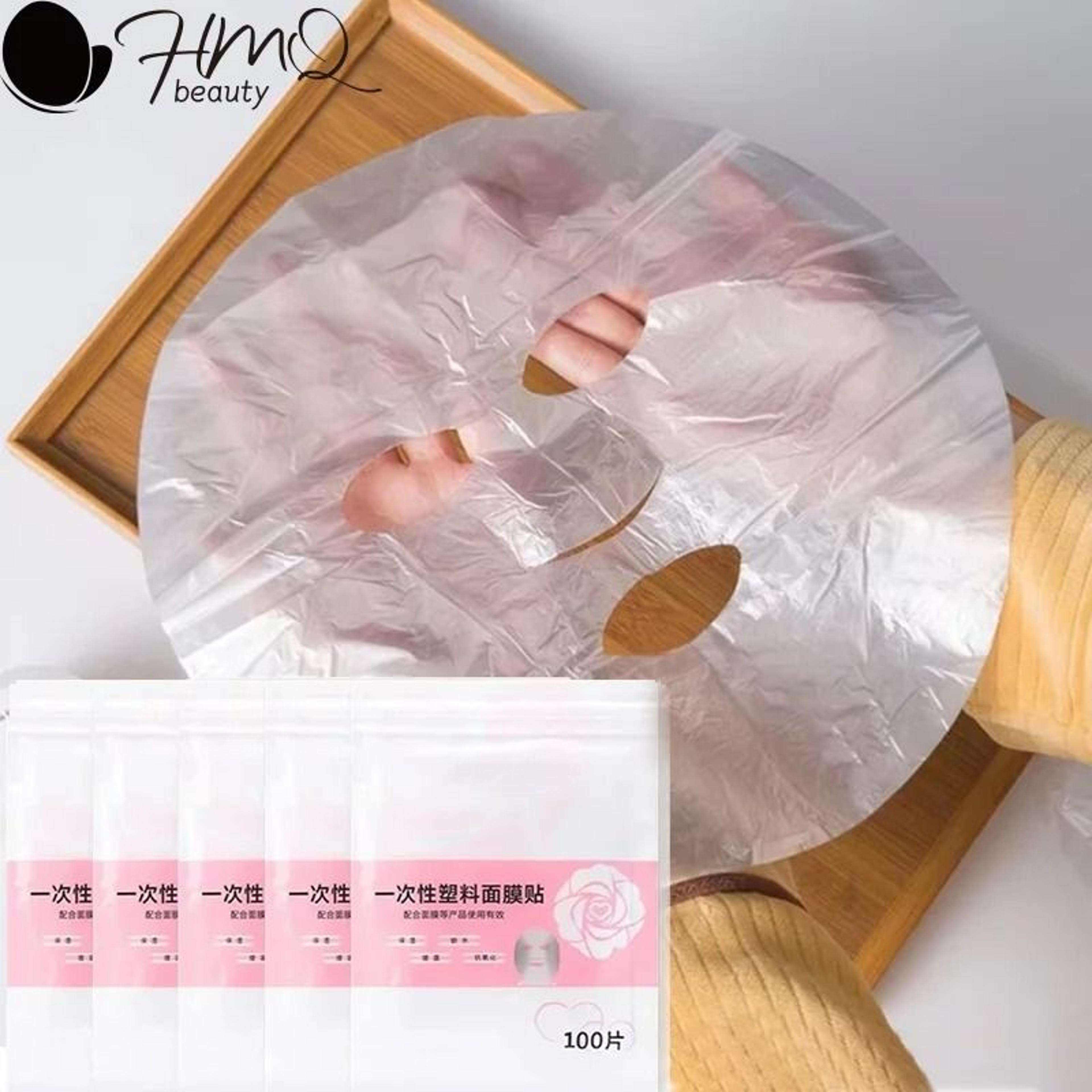 500/100-piece disposable transparent plastic facial mask wrap sheets