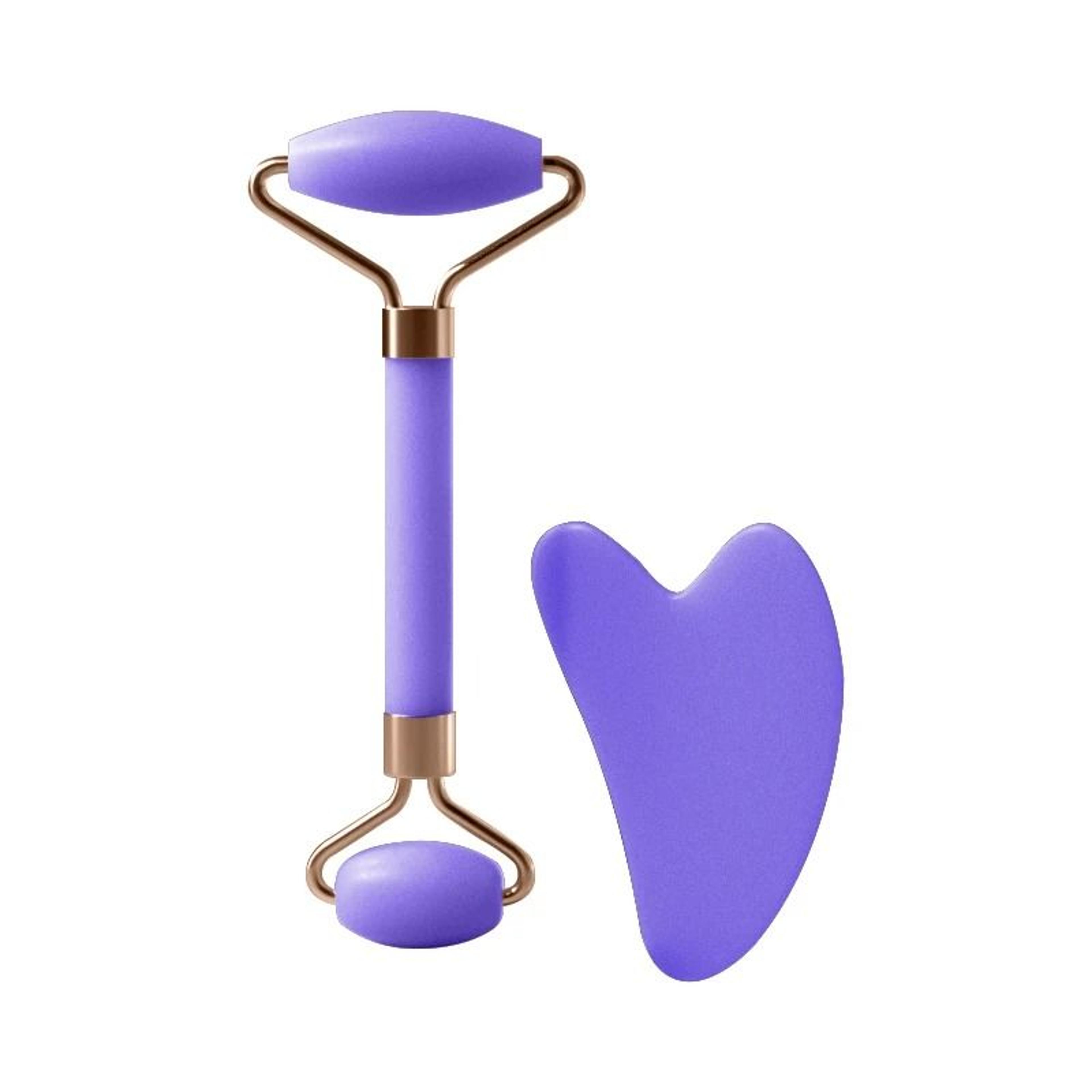 Resin Facial  Neck Massage Roller With Scraping Board Tool Set 18