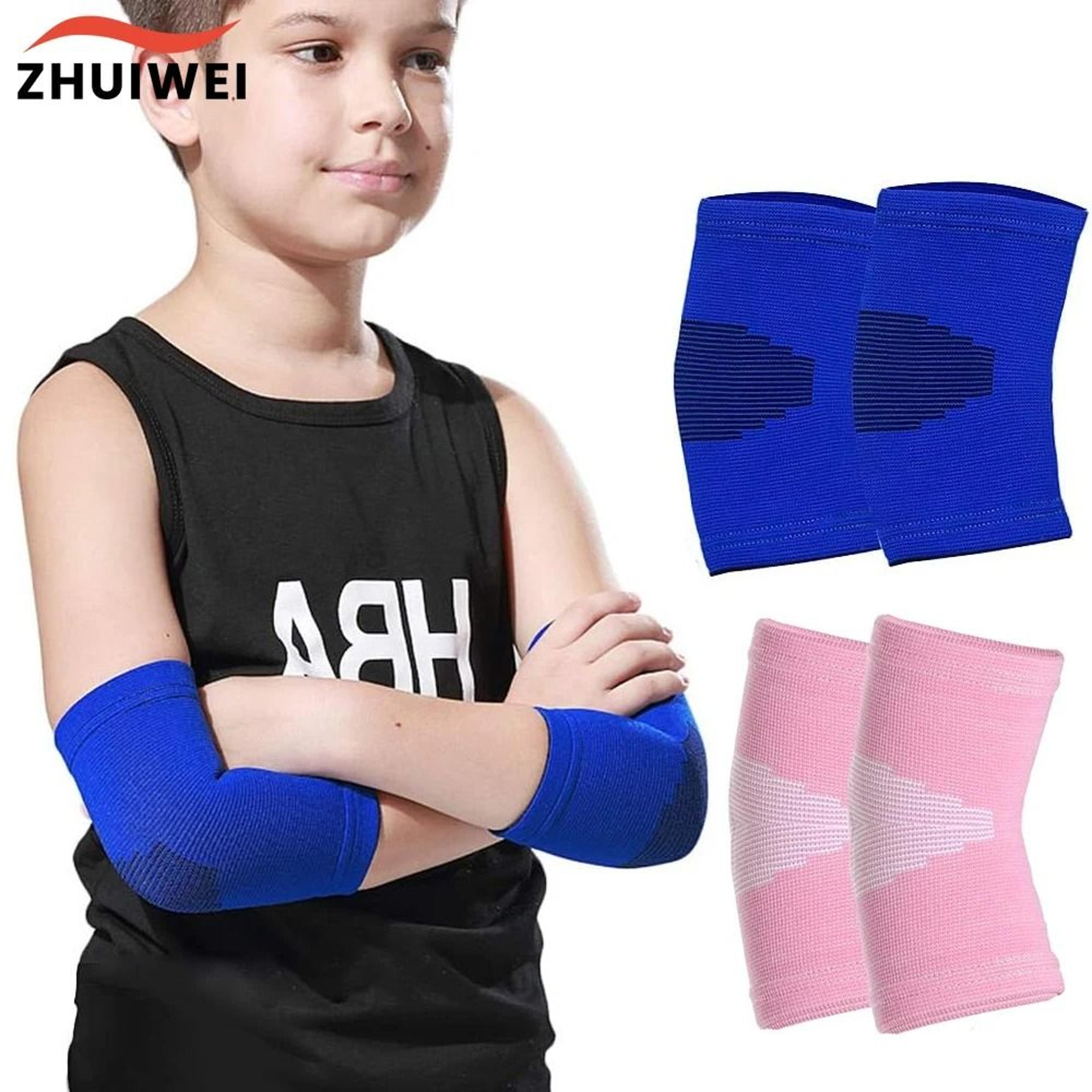 kids knit elbow brace support compression sleeves for volleyball and tennis