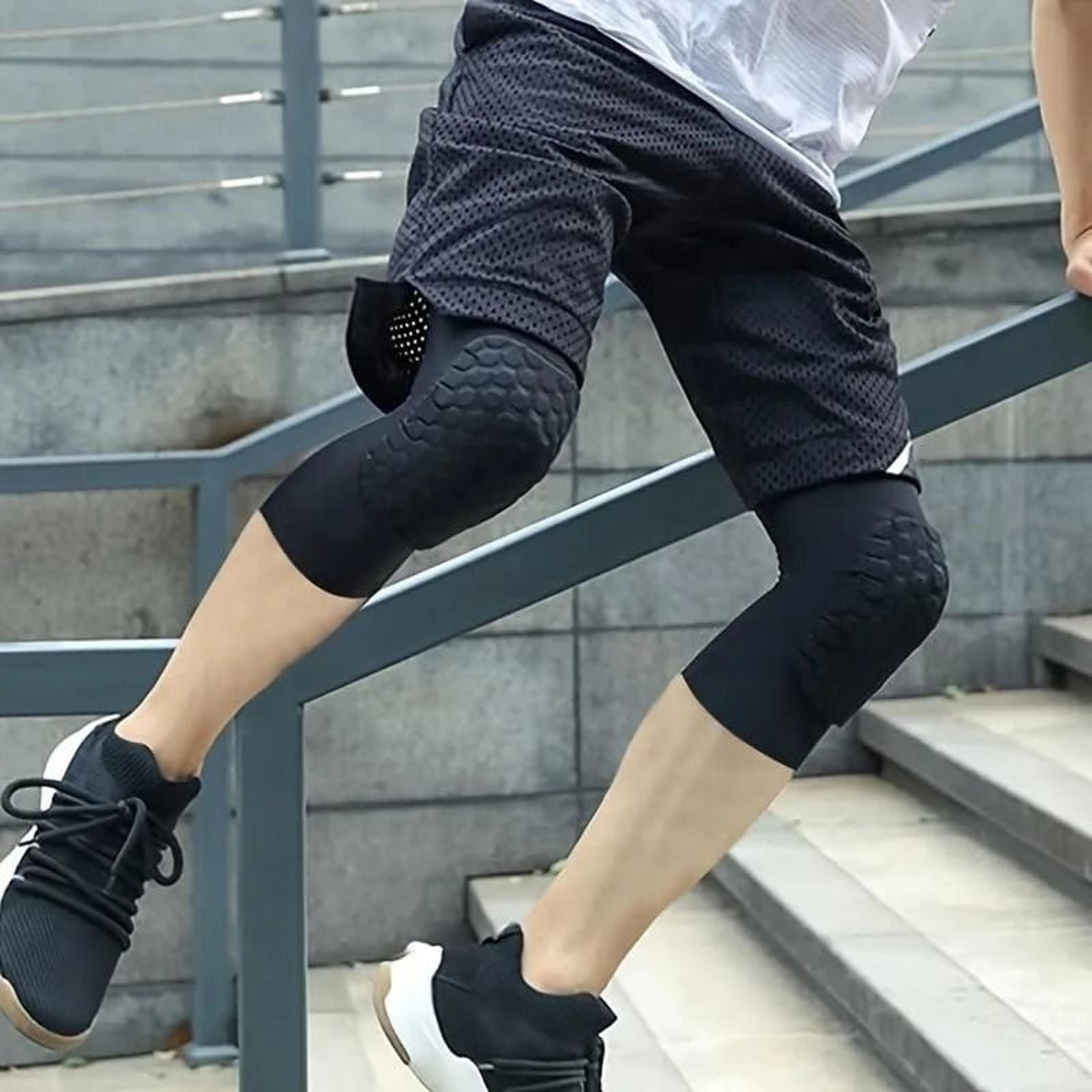 Honeycomb Padded Knee Compression Sleeve For Basketball And Volleyball 4