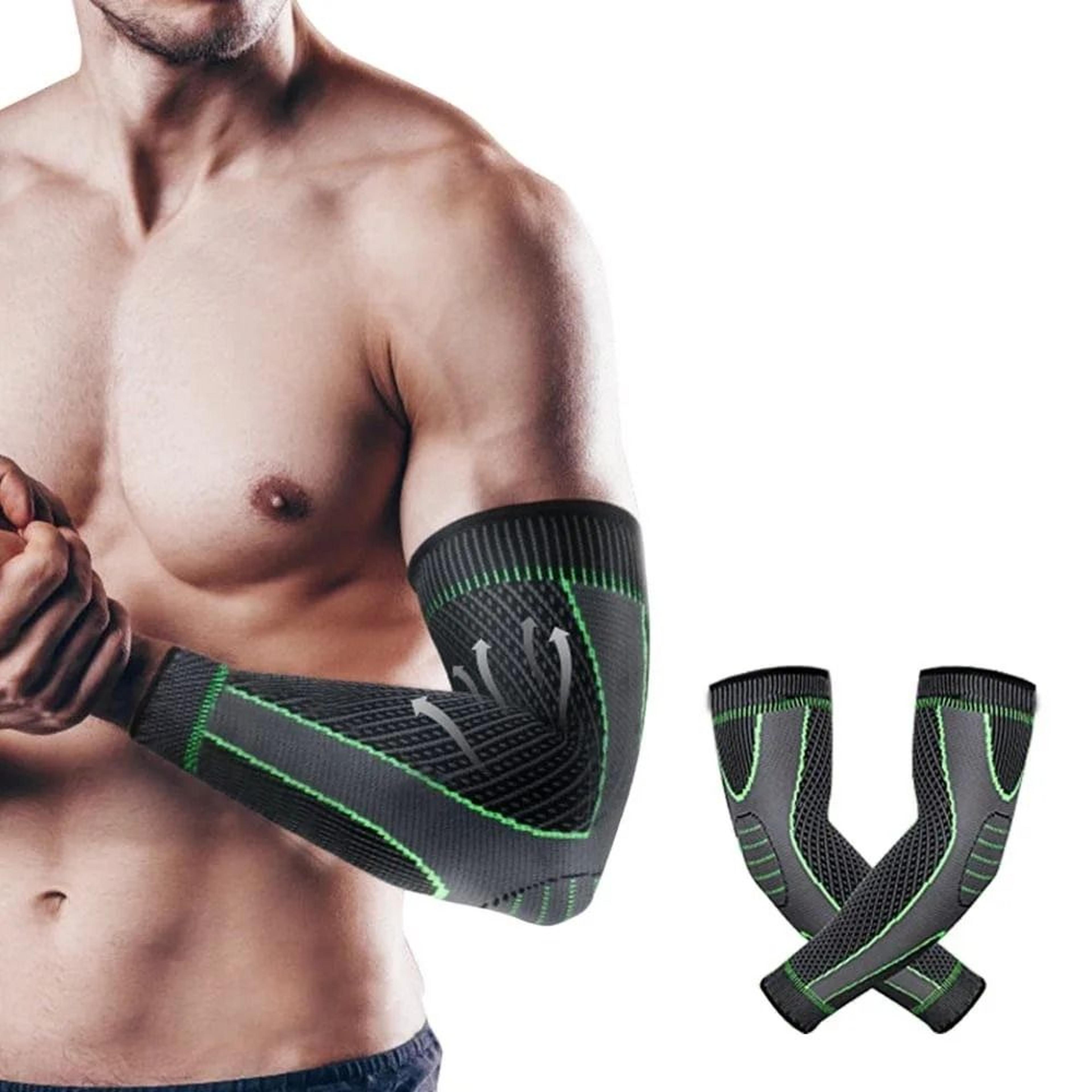 elbow compression support sleeves for tendonitis and sports (1 pair pack)