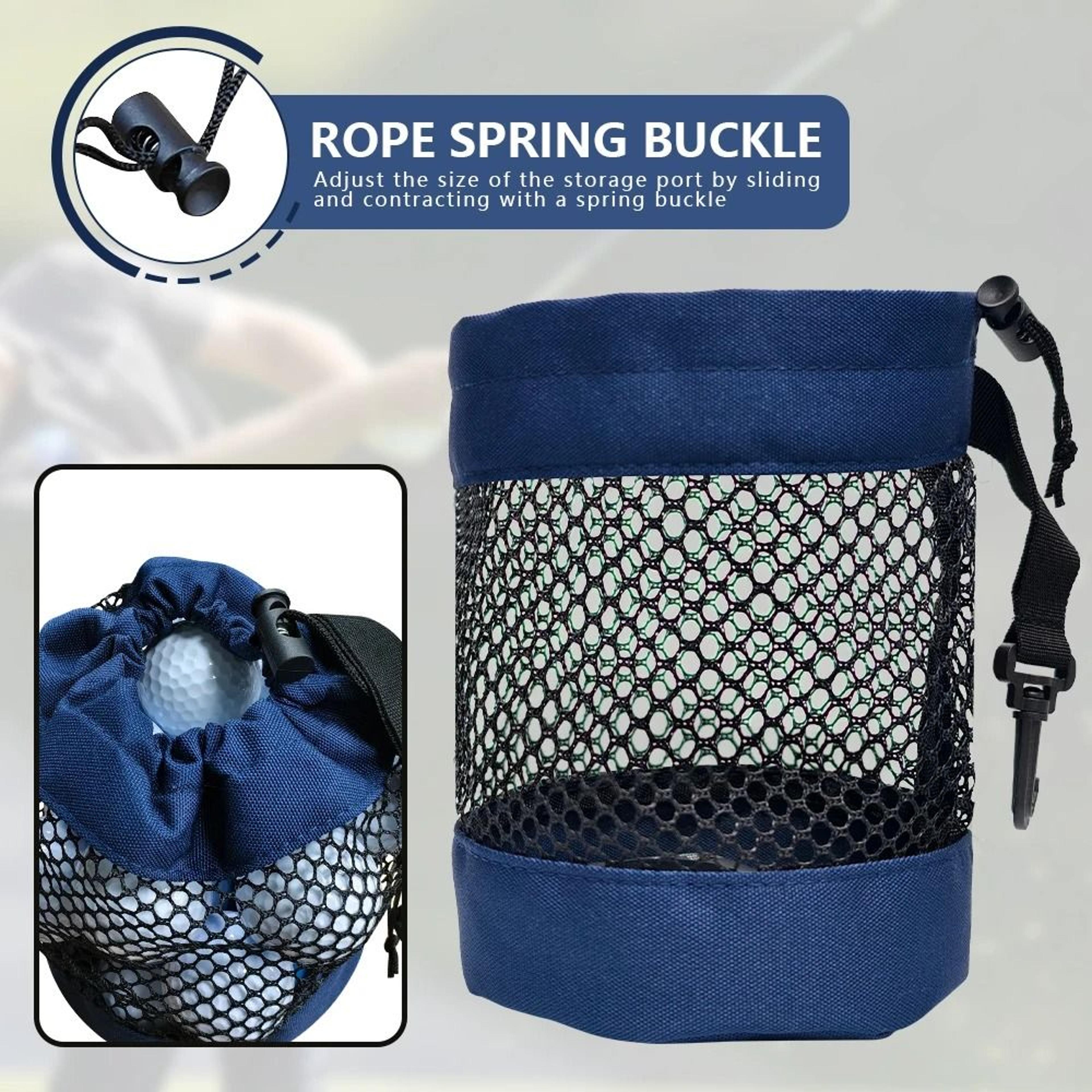Black Golf Ball Pouch Bag With Mesh Nylon 4