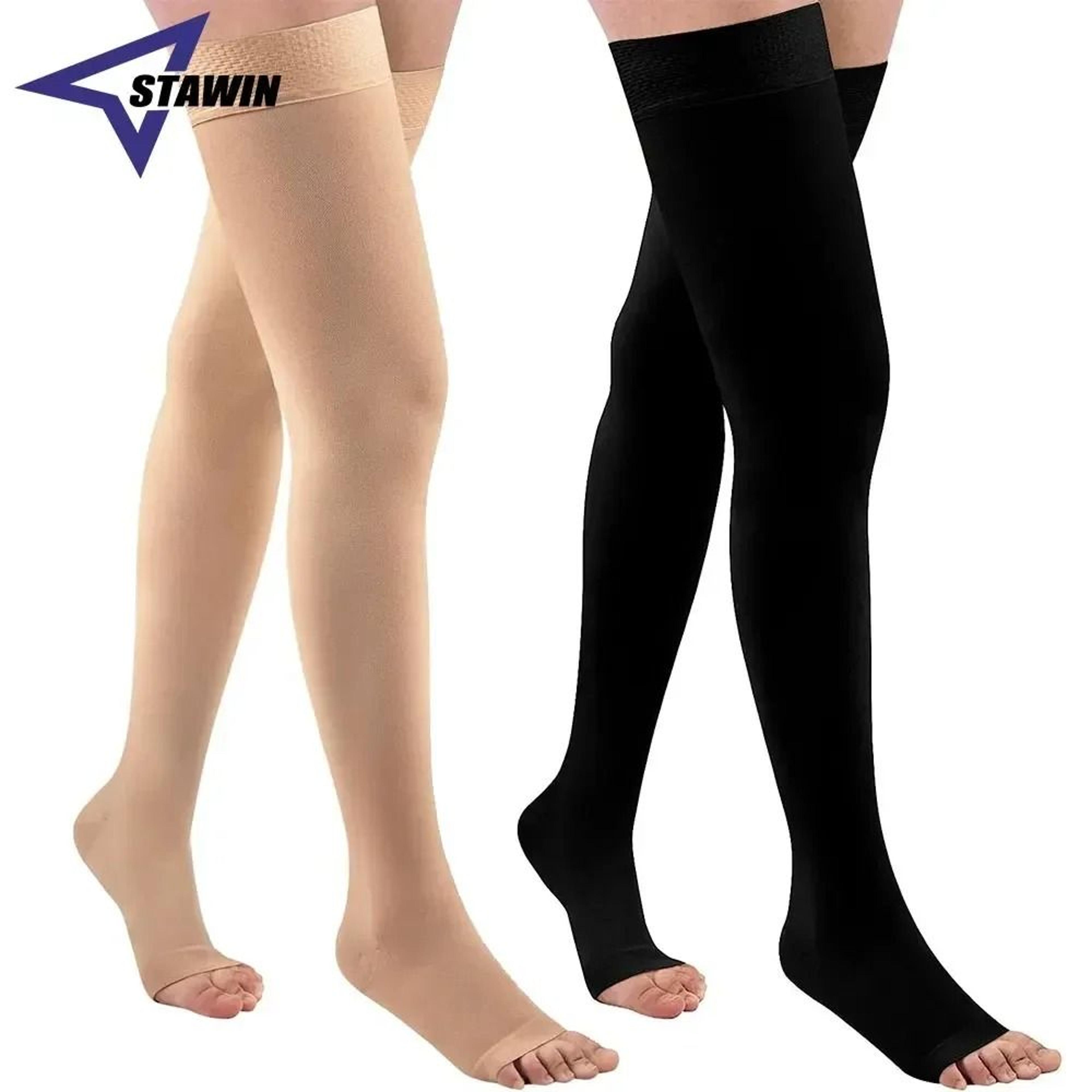 thigh-high toeless compression stockings (1 pair)